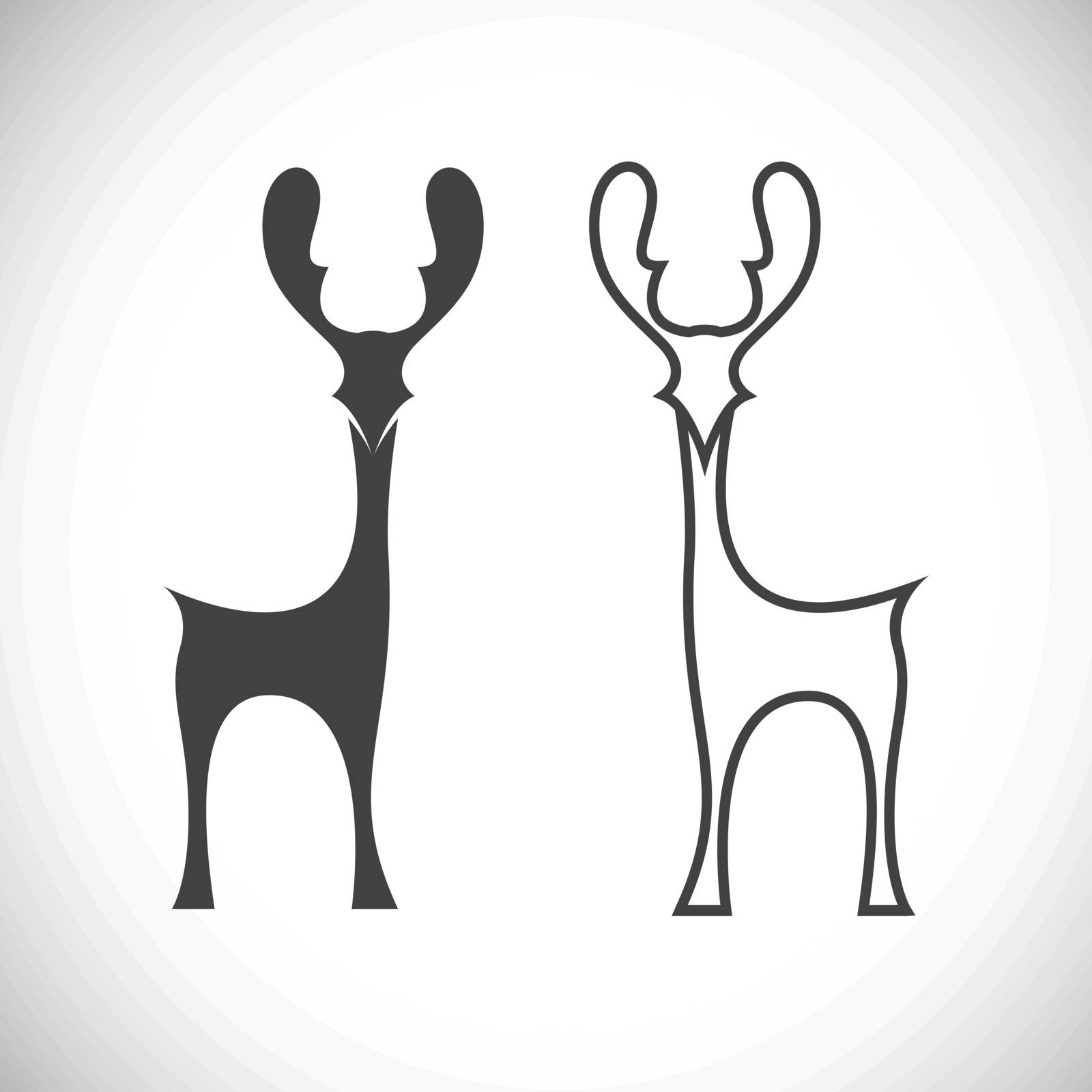 Vector image of an deer on white background