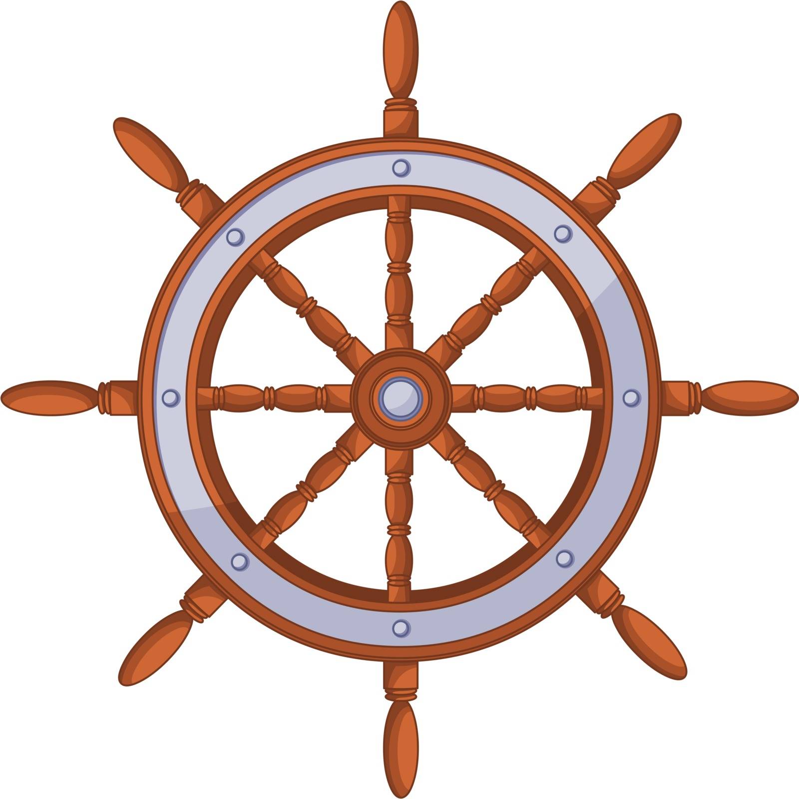 Illustration of ship wood wheel
