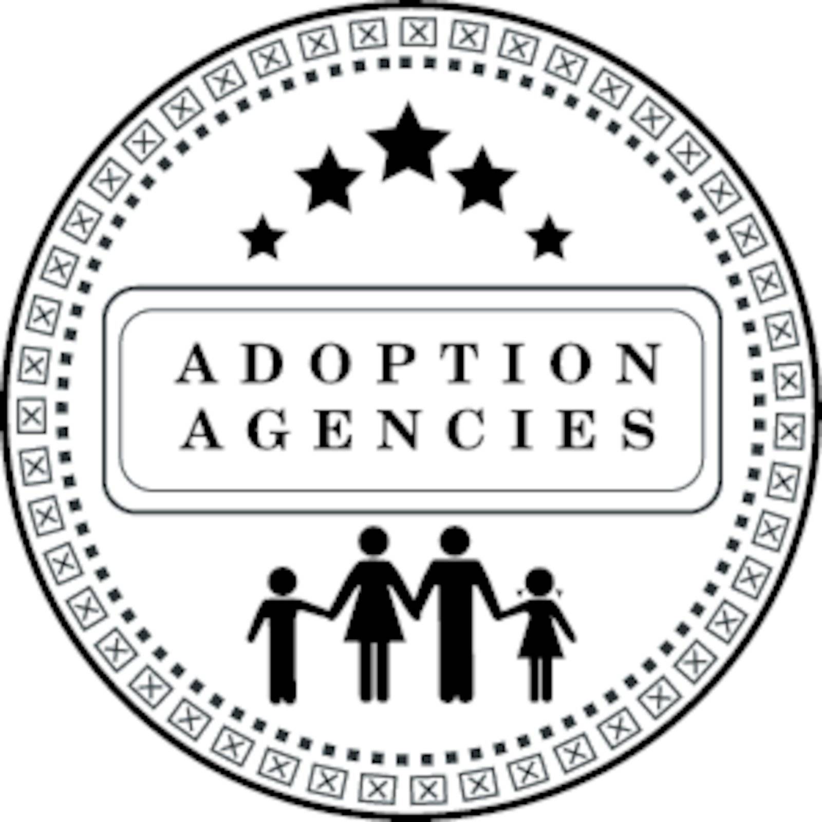 Stamp mark the adoption agency. Vector illustration.