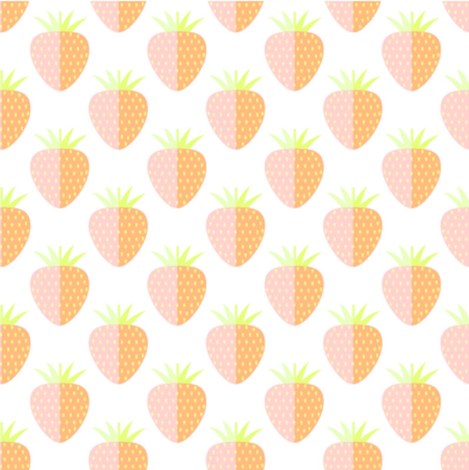 Flat strawberry cute seamless pattern in vintage style