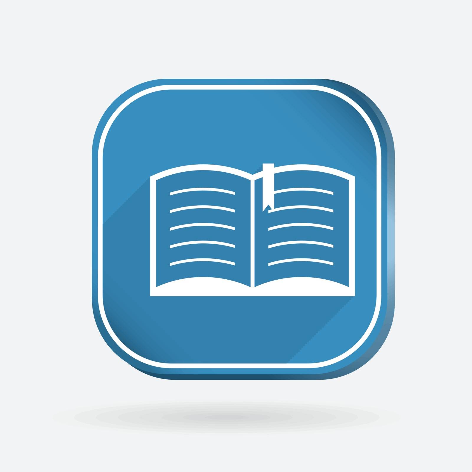 open book. Color square icon by LittleCuckoo