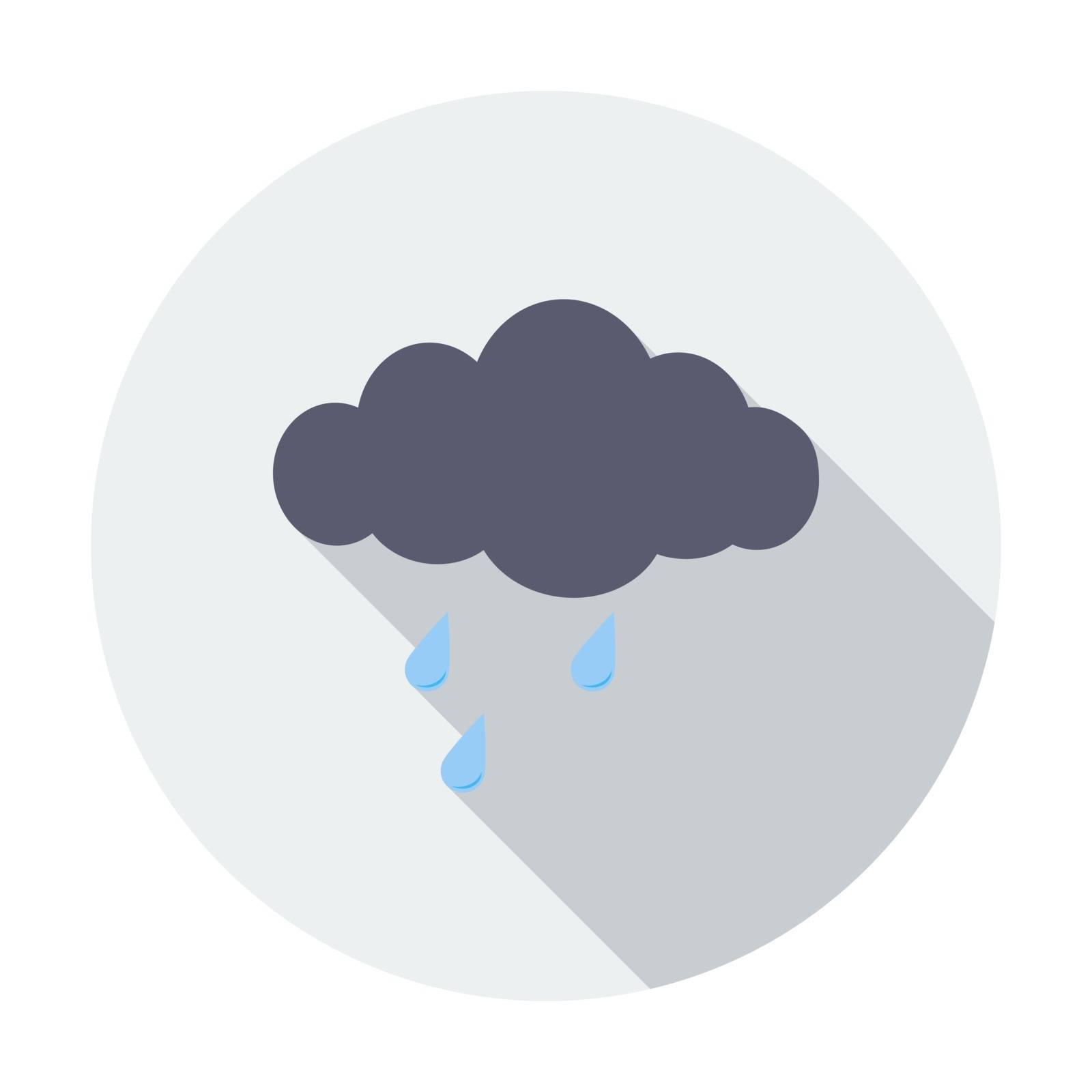 Rain. Single flat color icon. Vector illustration.