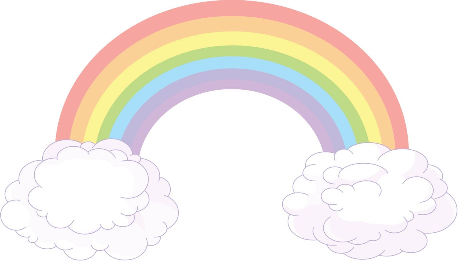 Illustration of rainbow in pastel colors