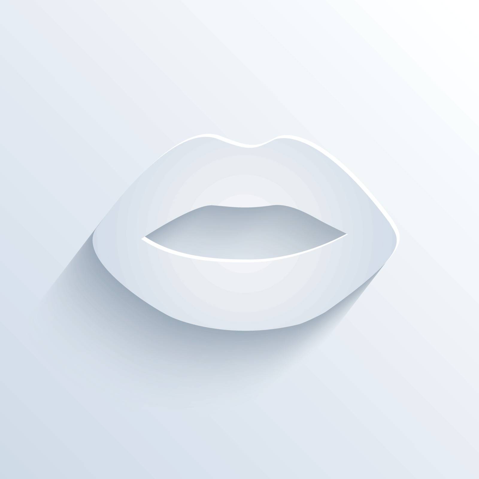 Vector illustration of lips icon with shadow