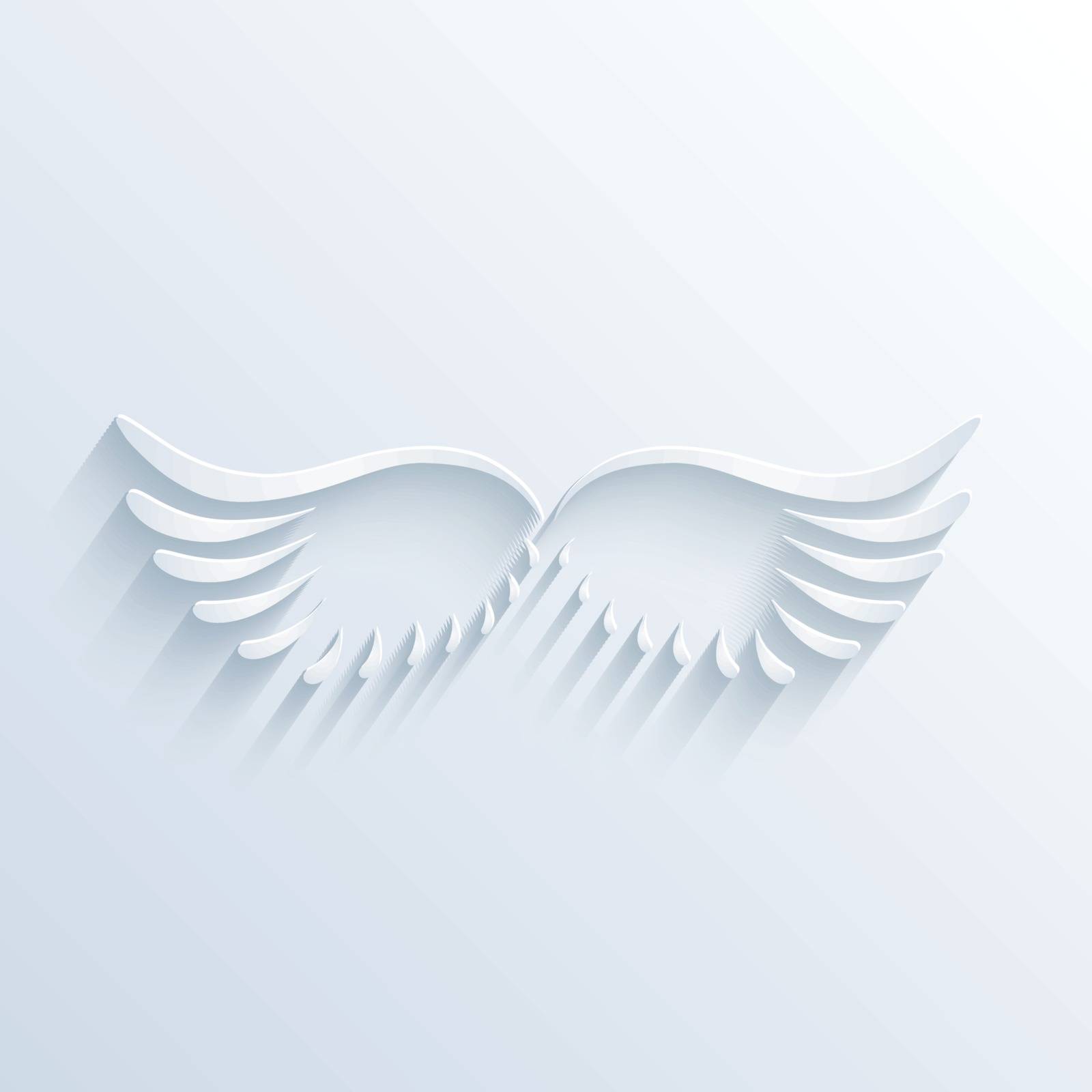 Vector illustration of wings sign with shadow