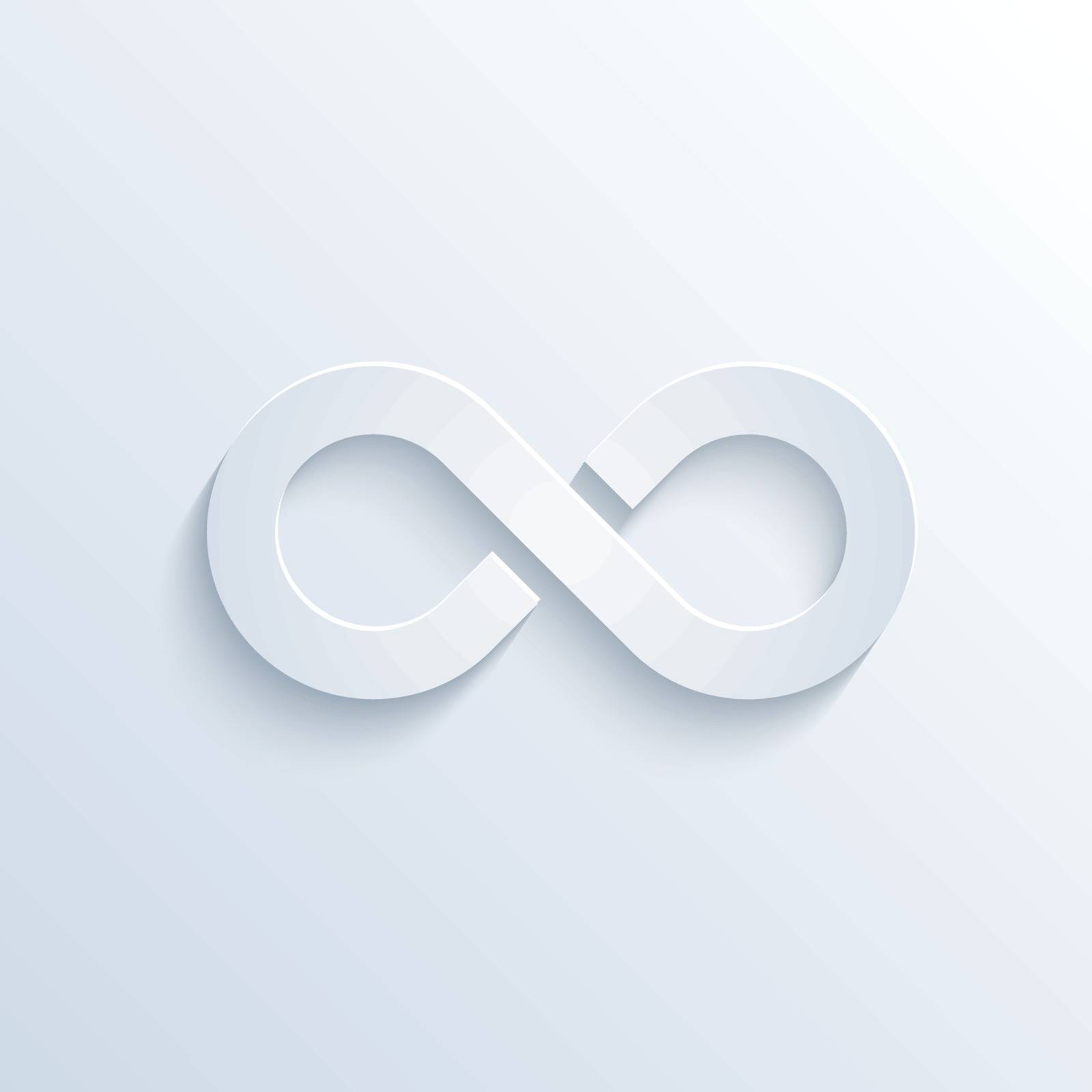 Vector illustration of infinity sign with shadow