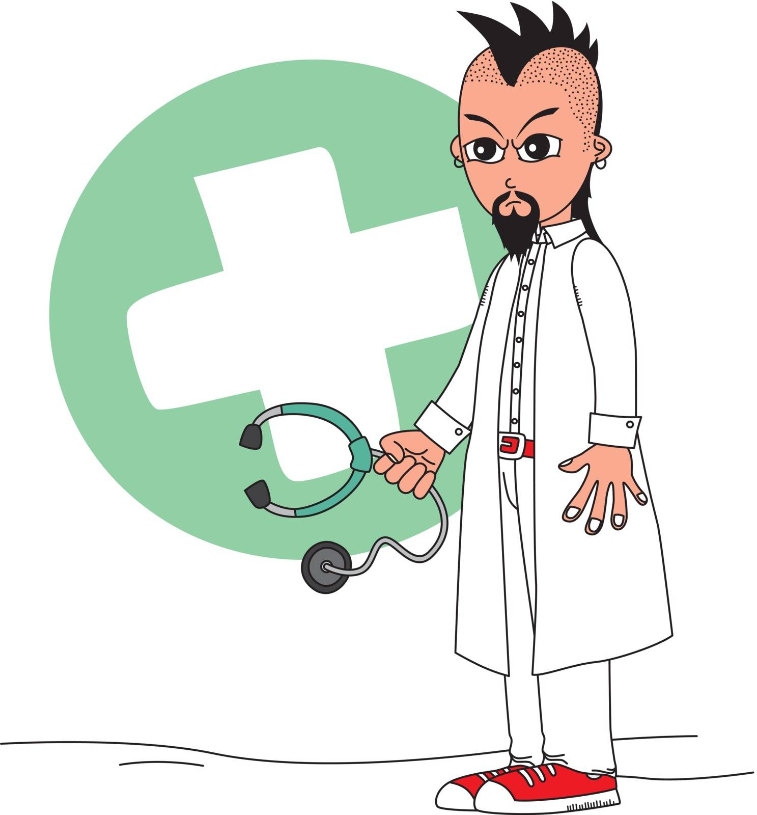 doctor cartoon character vector graphic art illustration