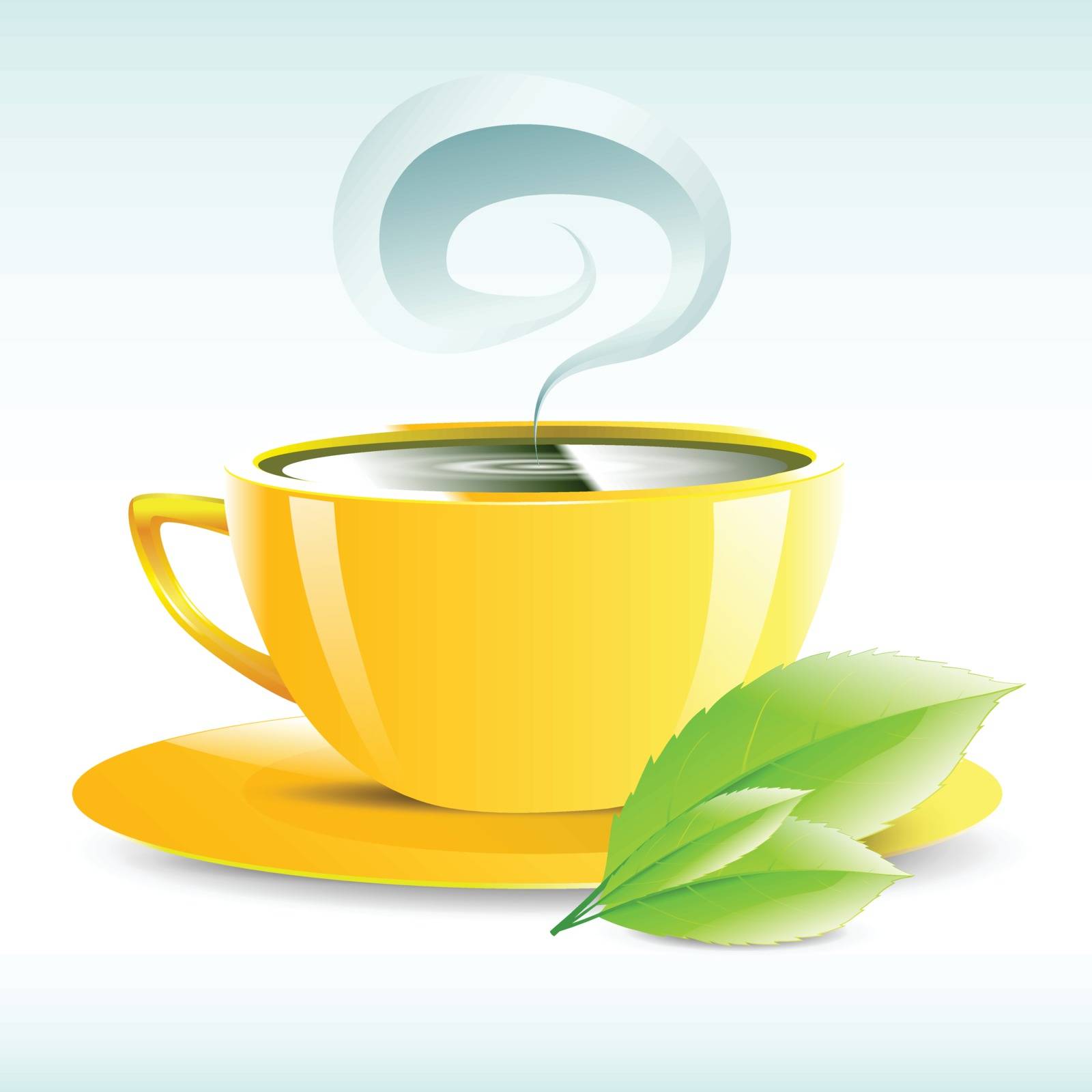 vector illustration of a yellow cup of hot tea grain pairs by moleks