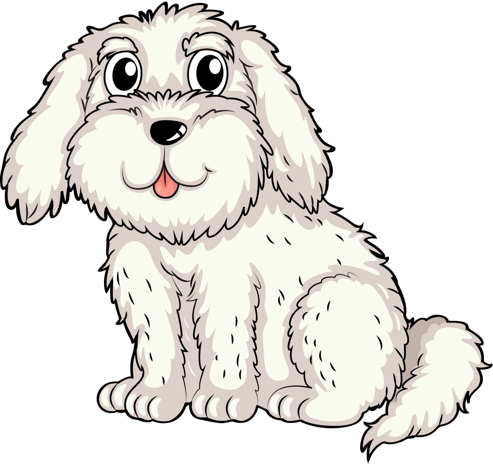 Illustration of a white puppy on a white background