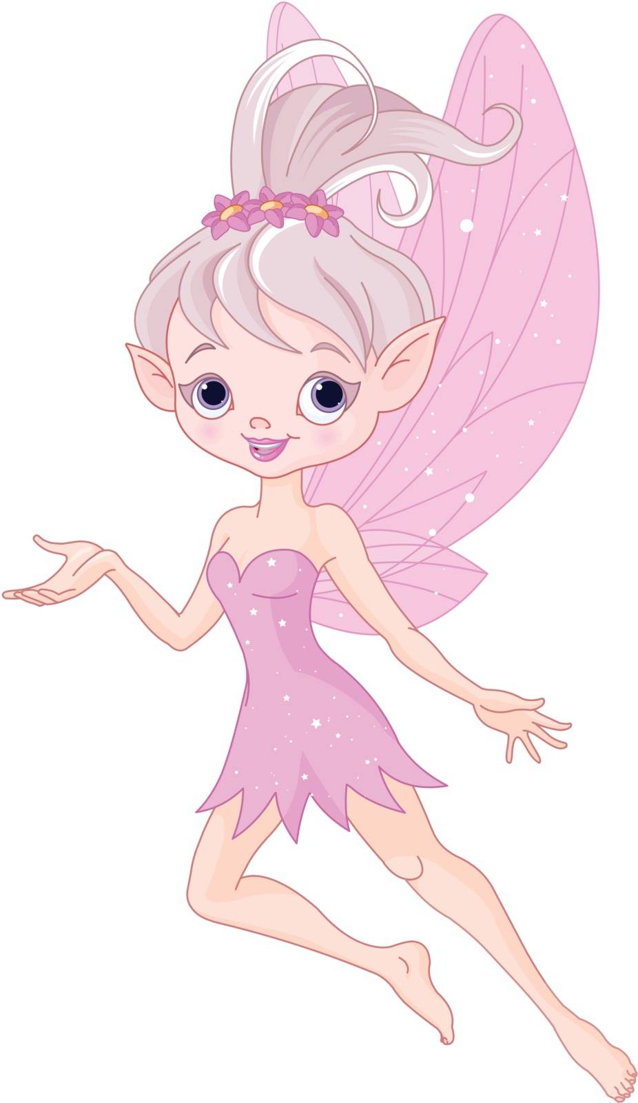 Illustration of beautiful flying pixie fairy