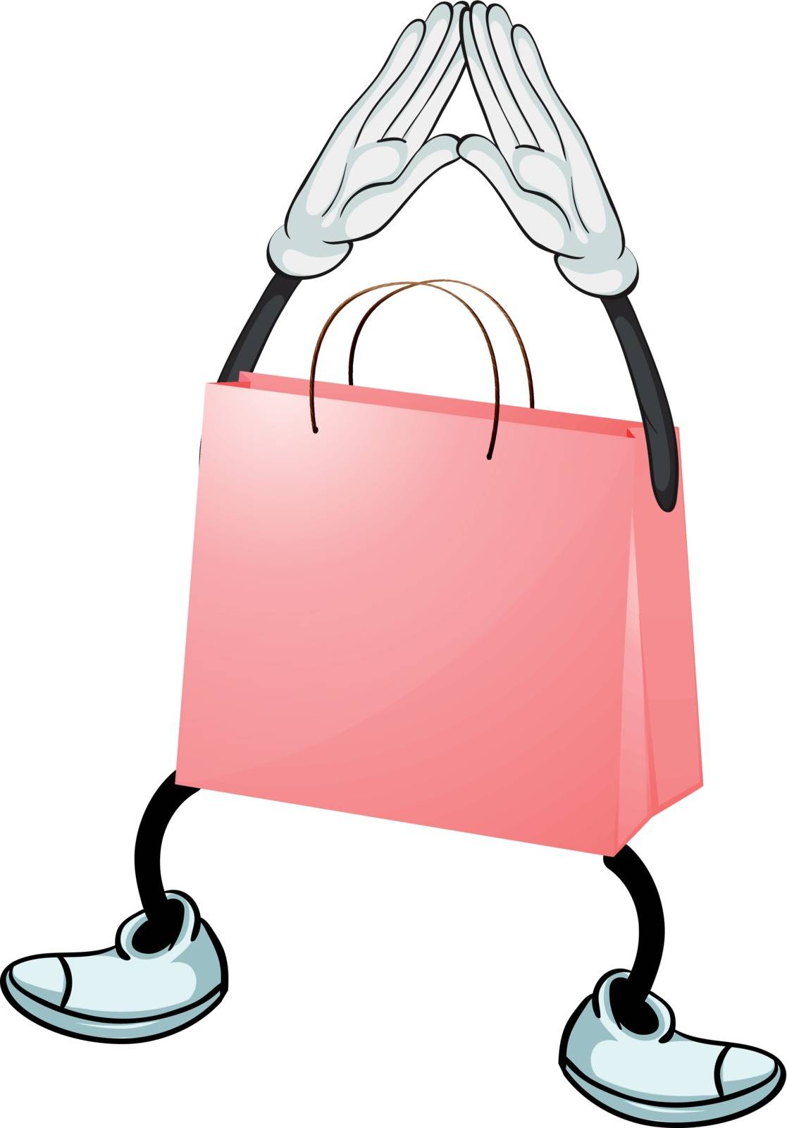 Illustration of a pink bag on a white background