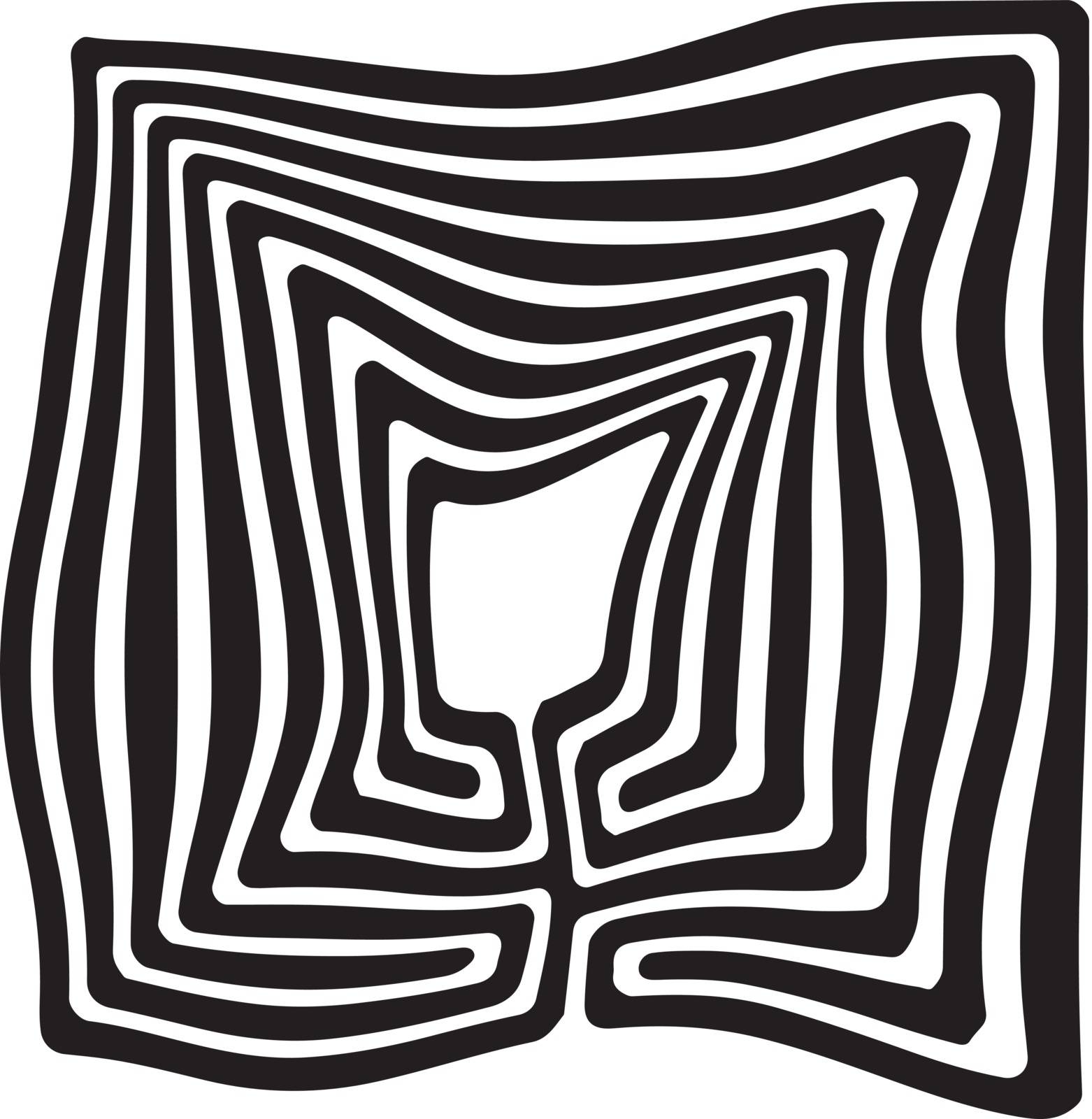 Distorted faces the classical labyrinth. Vector illustration.