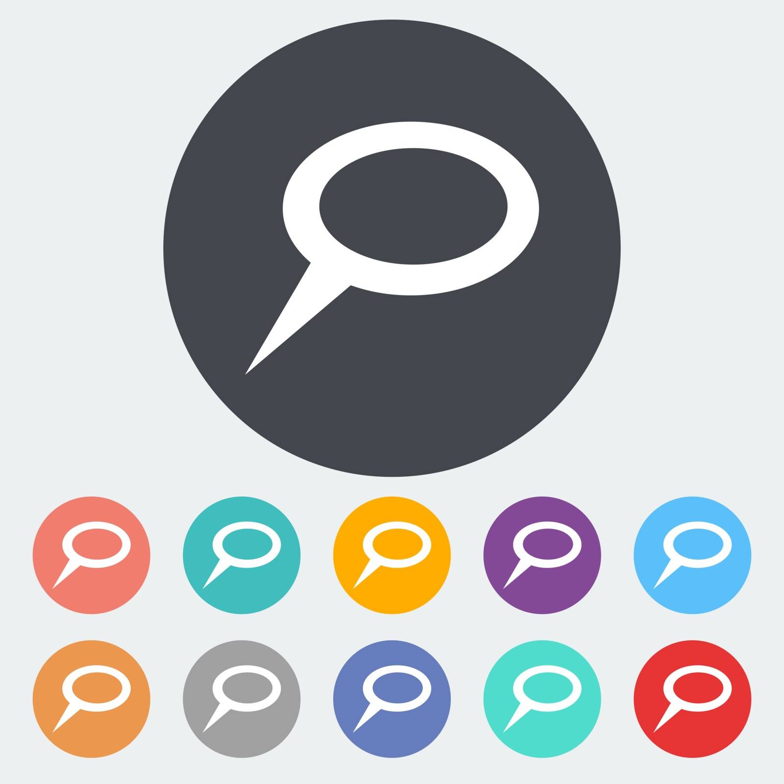 Chat. Single flat icon on the circle. Vector illustration.