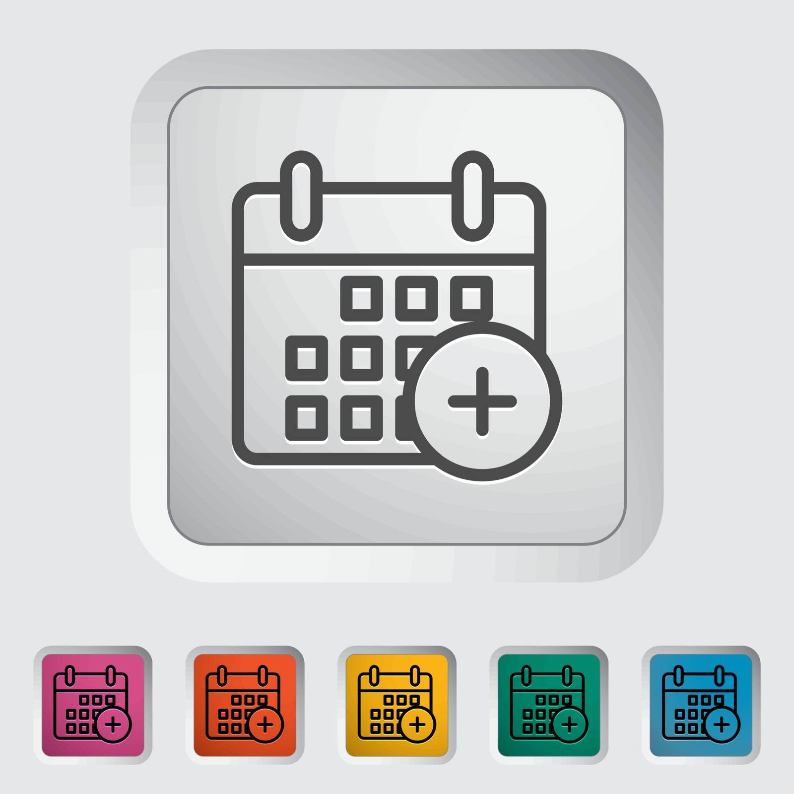 Calendar stroke icon on the button. Vector illustration.