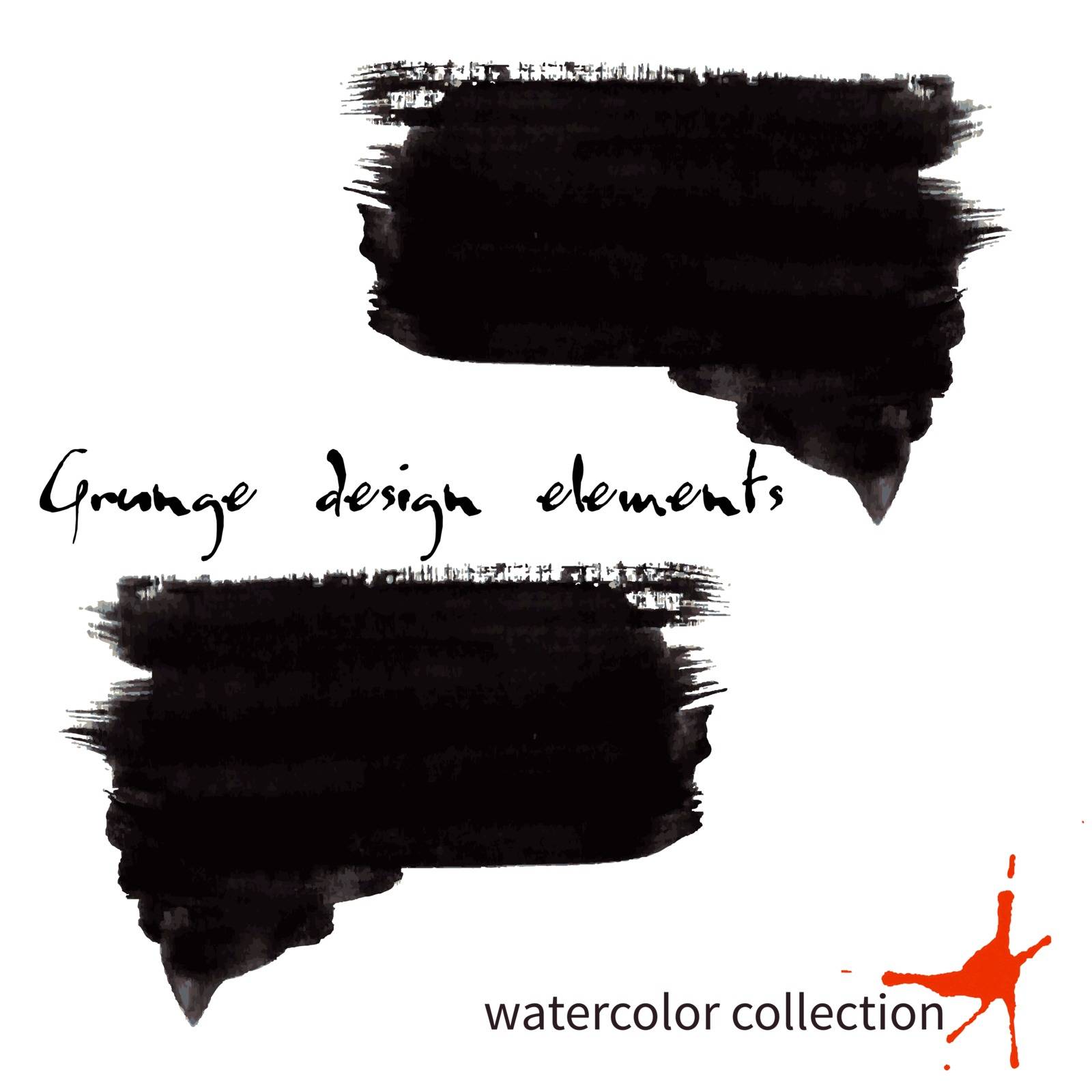 Black watercolor grunge arrows collection by Rasveta