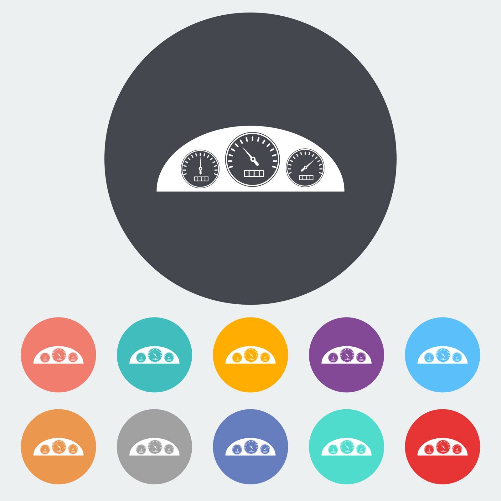 Dashboard. Single flat icon on the circle. Vector illustration.