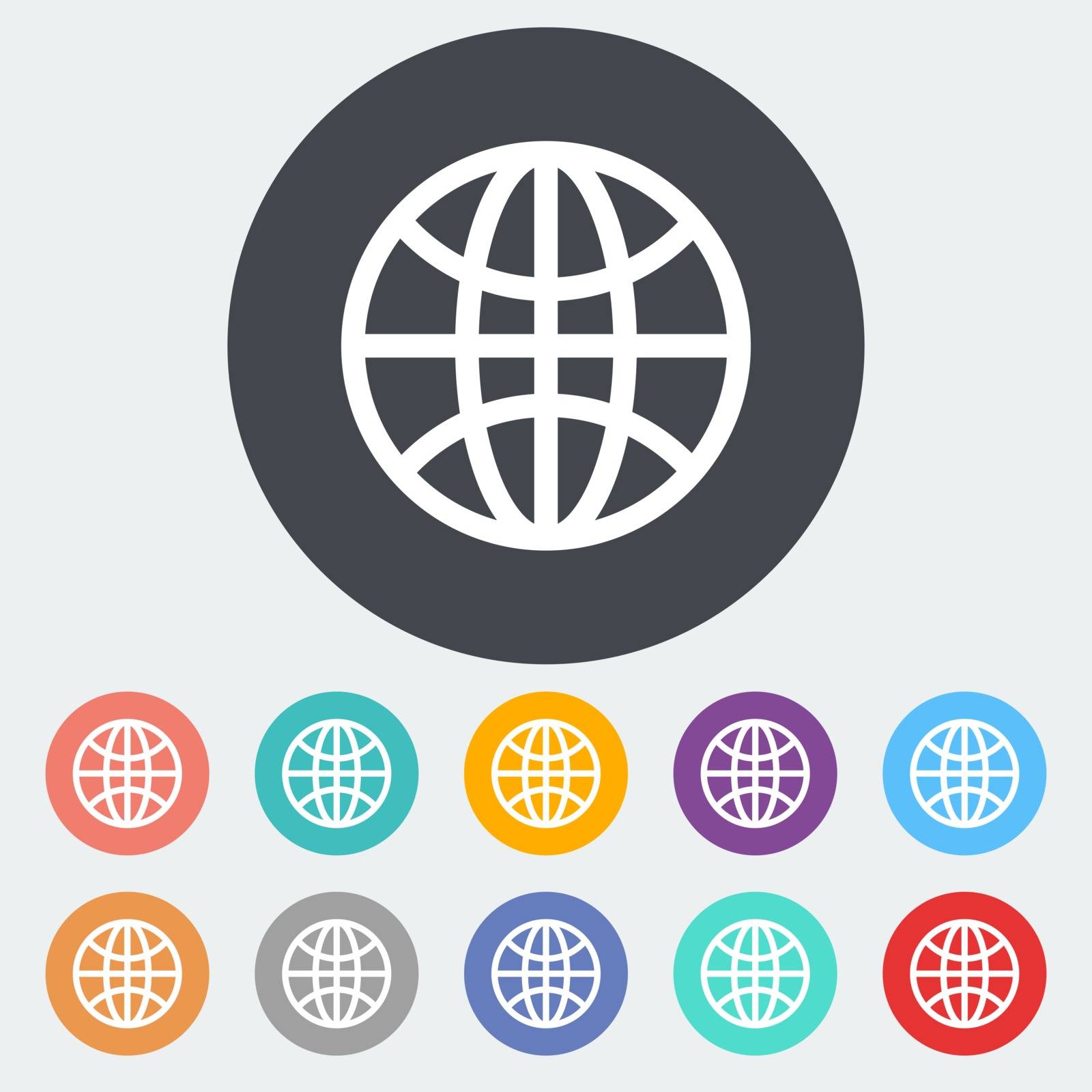 Earth. Single flat icon on the circle. Vector illustration.