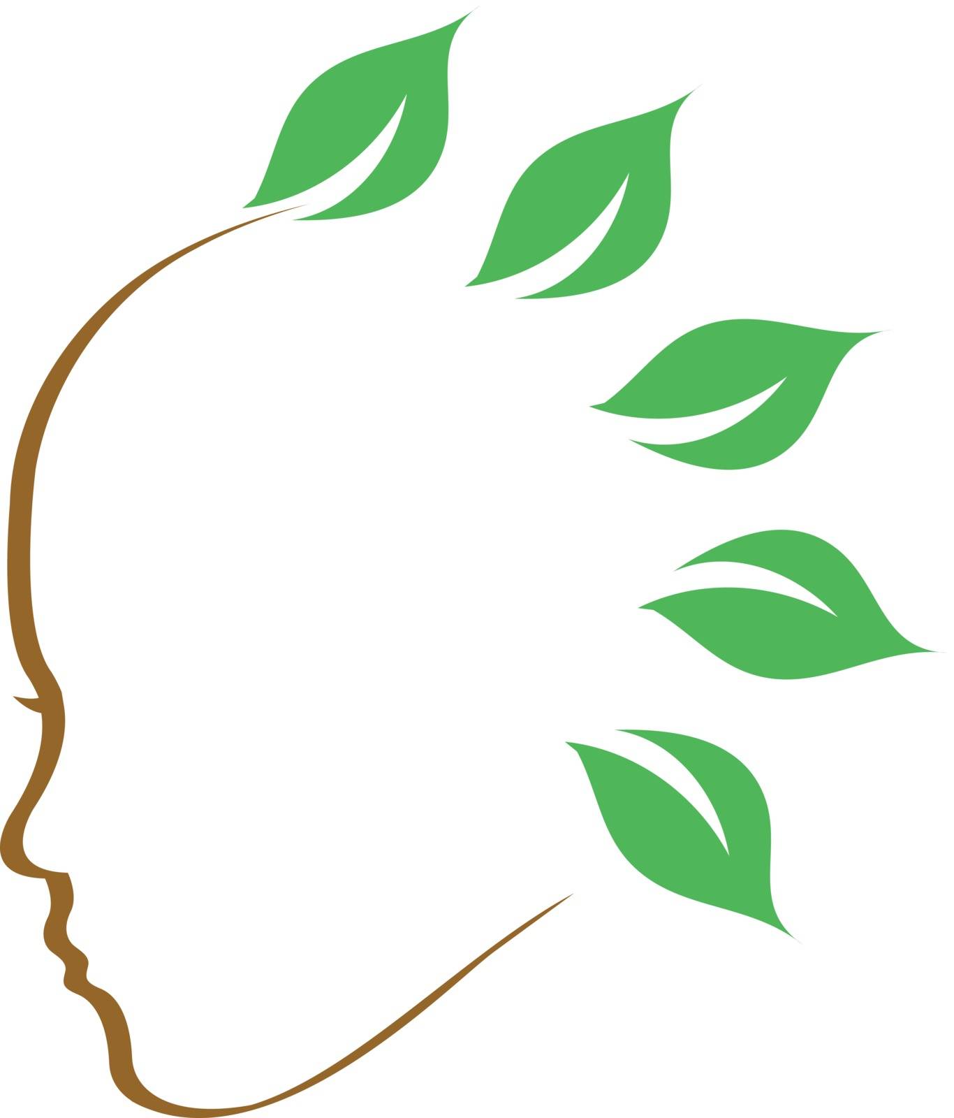 Hair with leaves