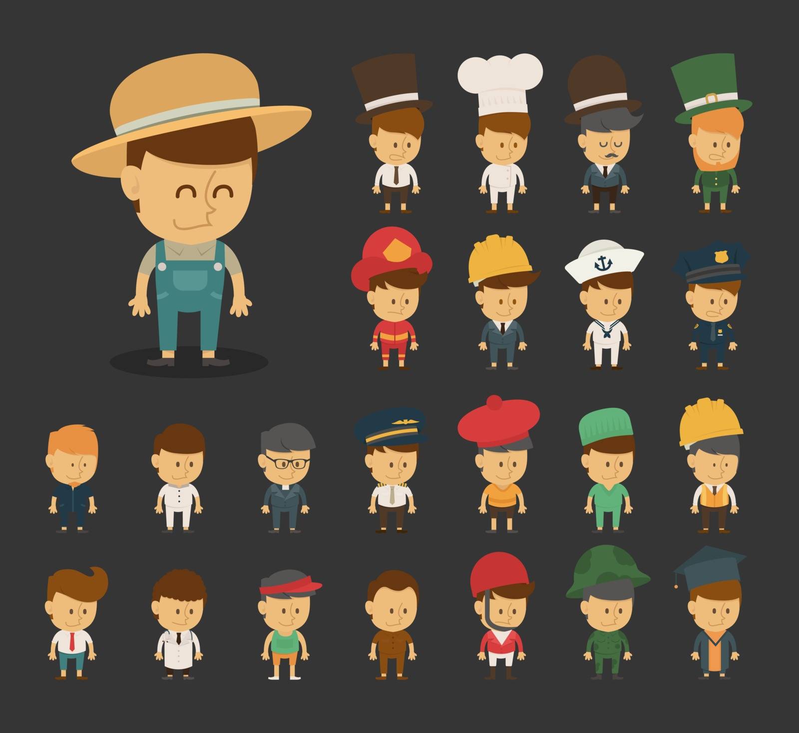 Group of professions cartoon characters , eps10 vector format