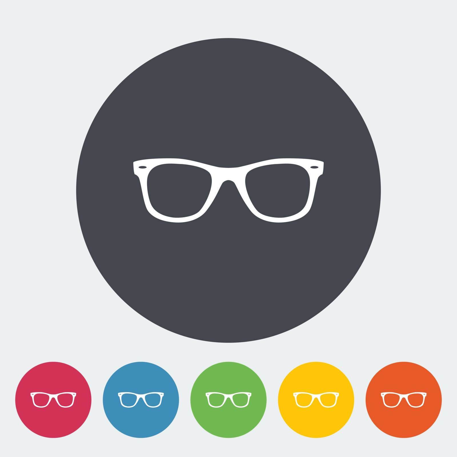 Sunglasses. Single flat icon on the circle. Vector illustration.