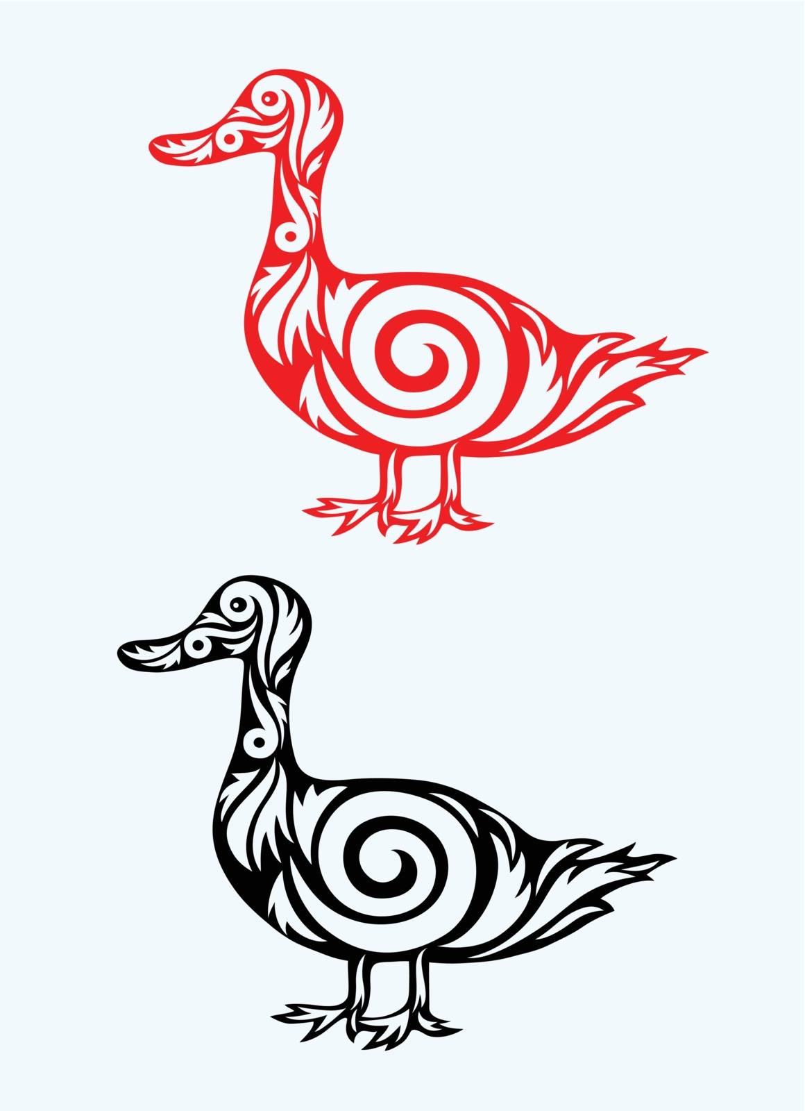 Bleat - duck ornate, art vector decoration