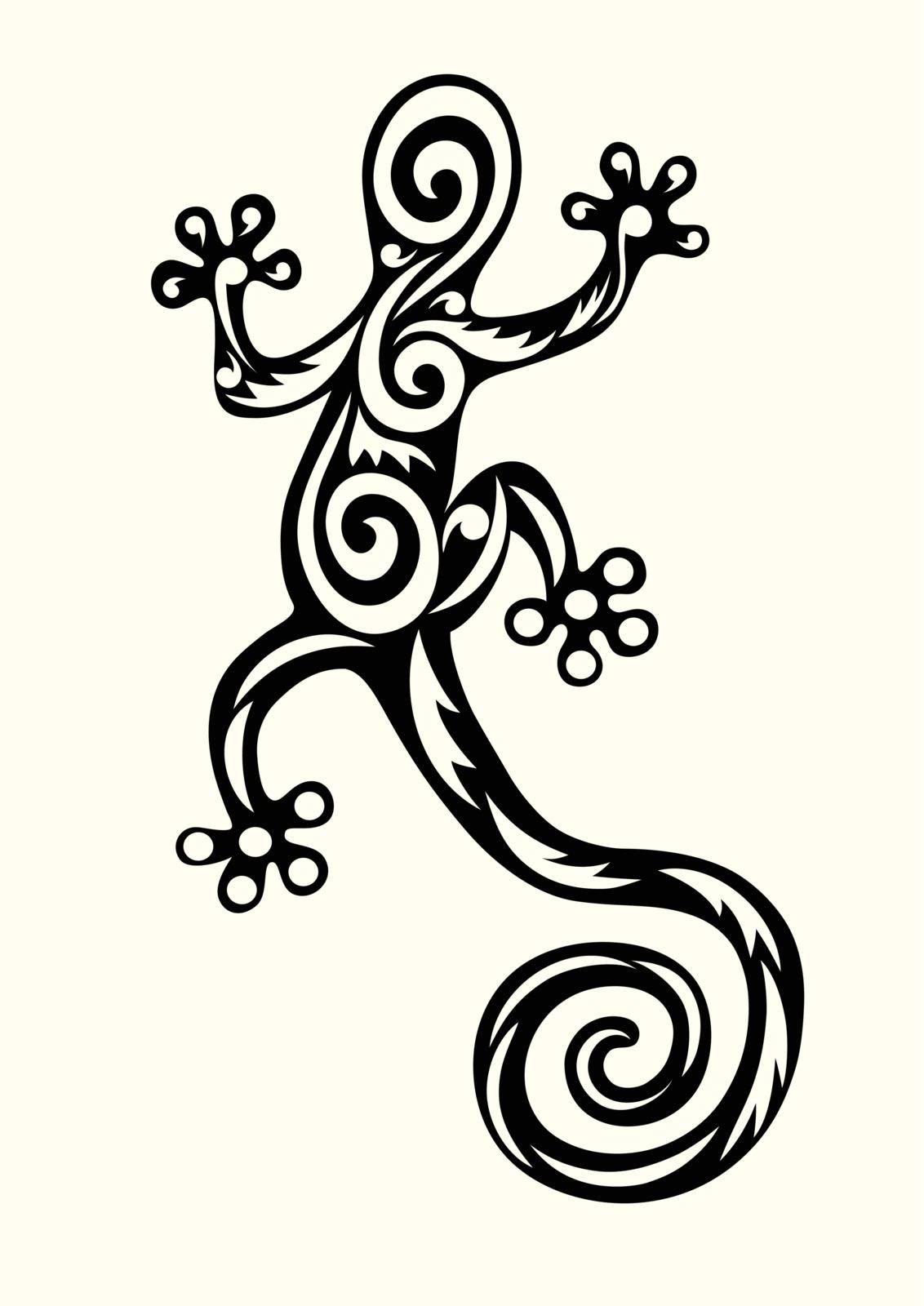 Lizard or tube tribal tattoo decoration,art vector design