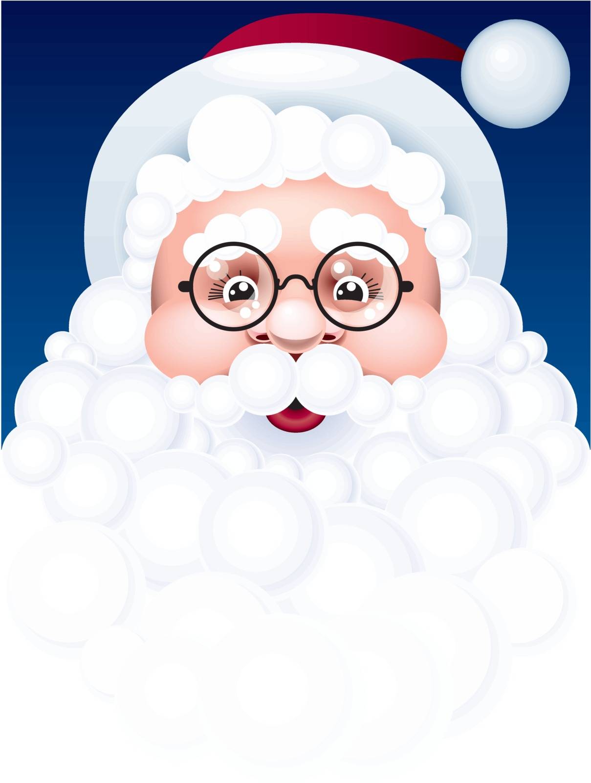 Santa face. Eps8. CMYK. Global colors. Organized by layers. Gradients used.