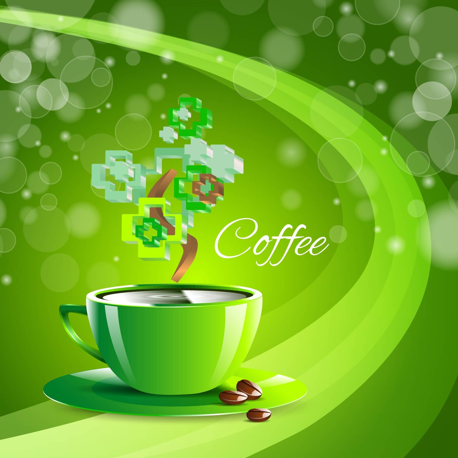 coffee drink green cup beverage background by moleks