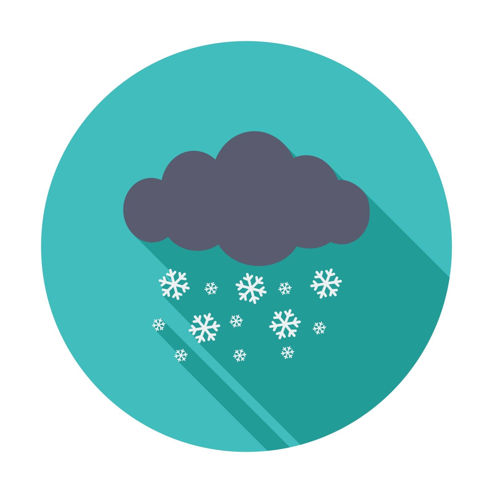 Snowfall. Single flat color icon. Vector illustration.