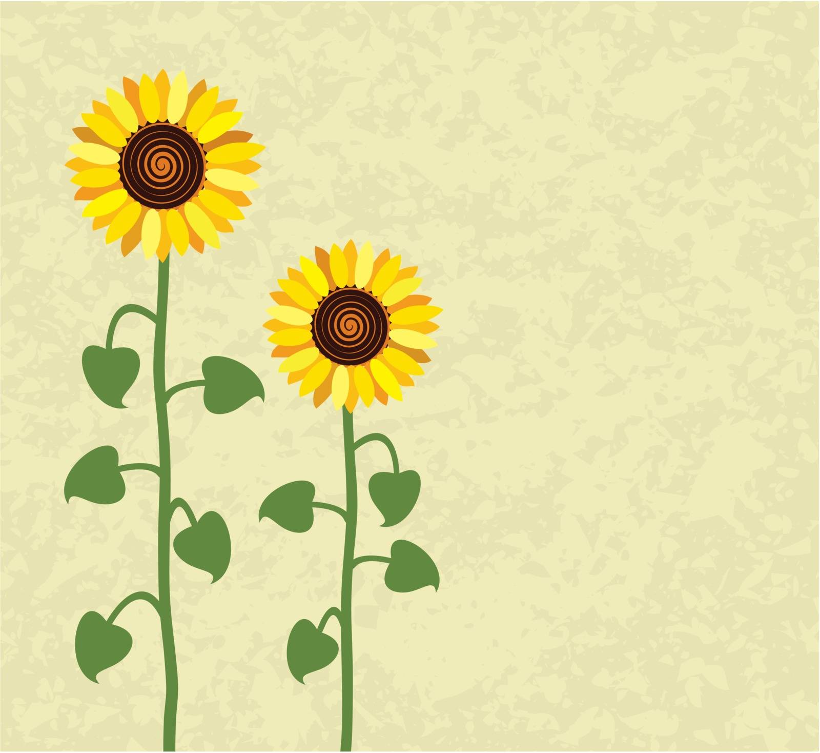 vector sunflower summer background