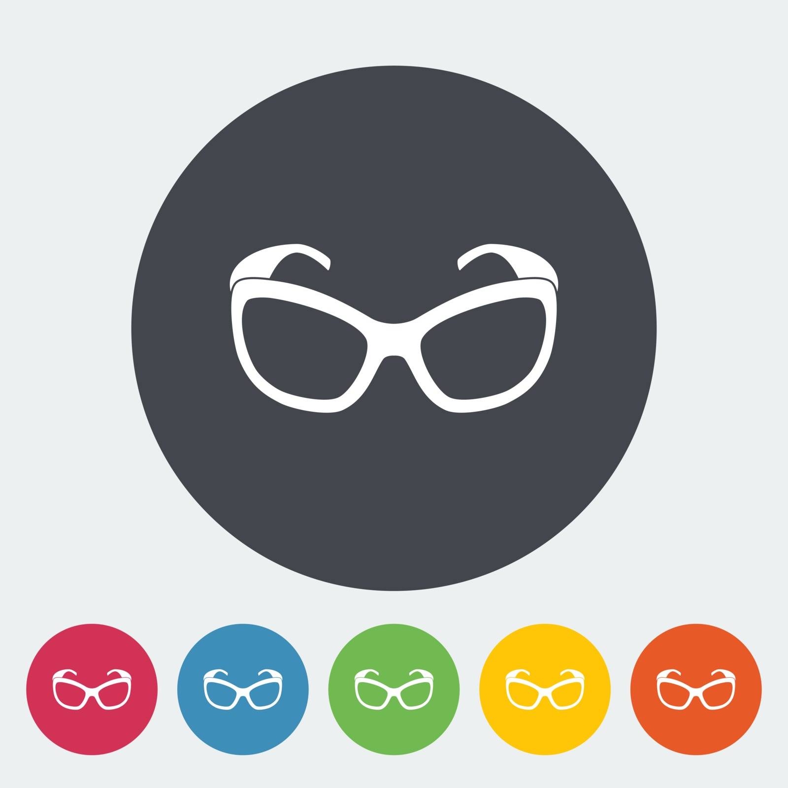 Sunglasses. Single flat icon on the circle. Vector illustration.