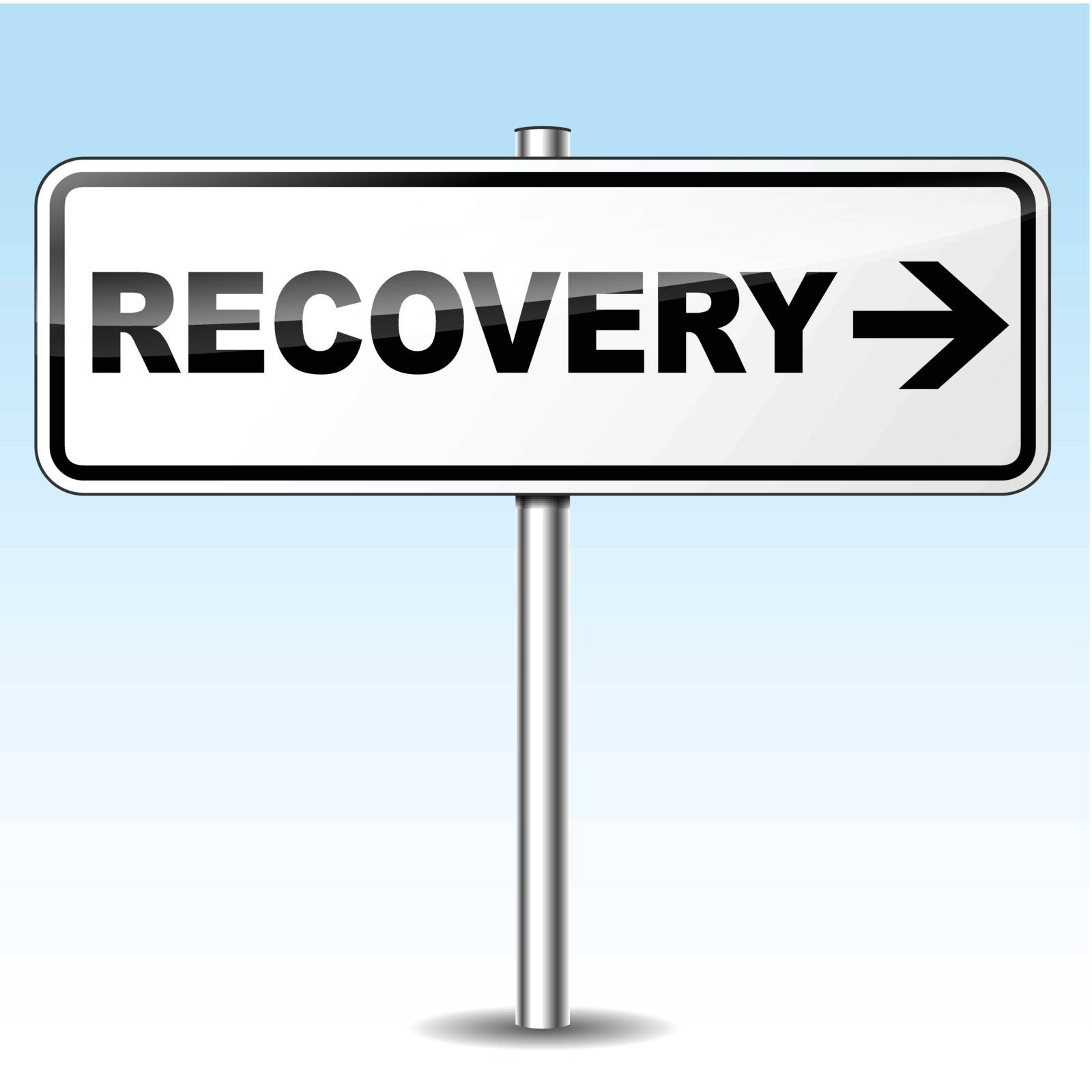Vector illustration of recovery design sign on white background