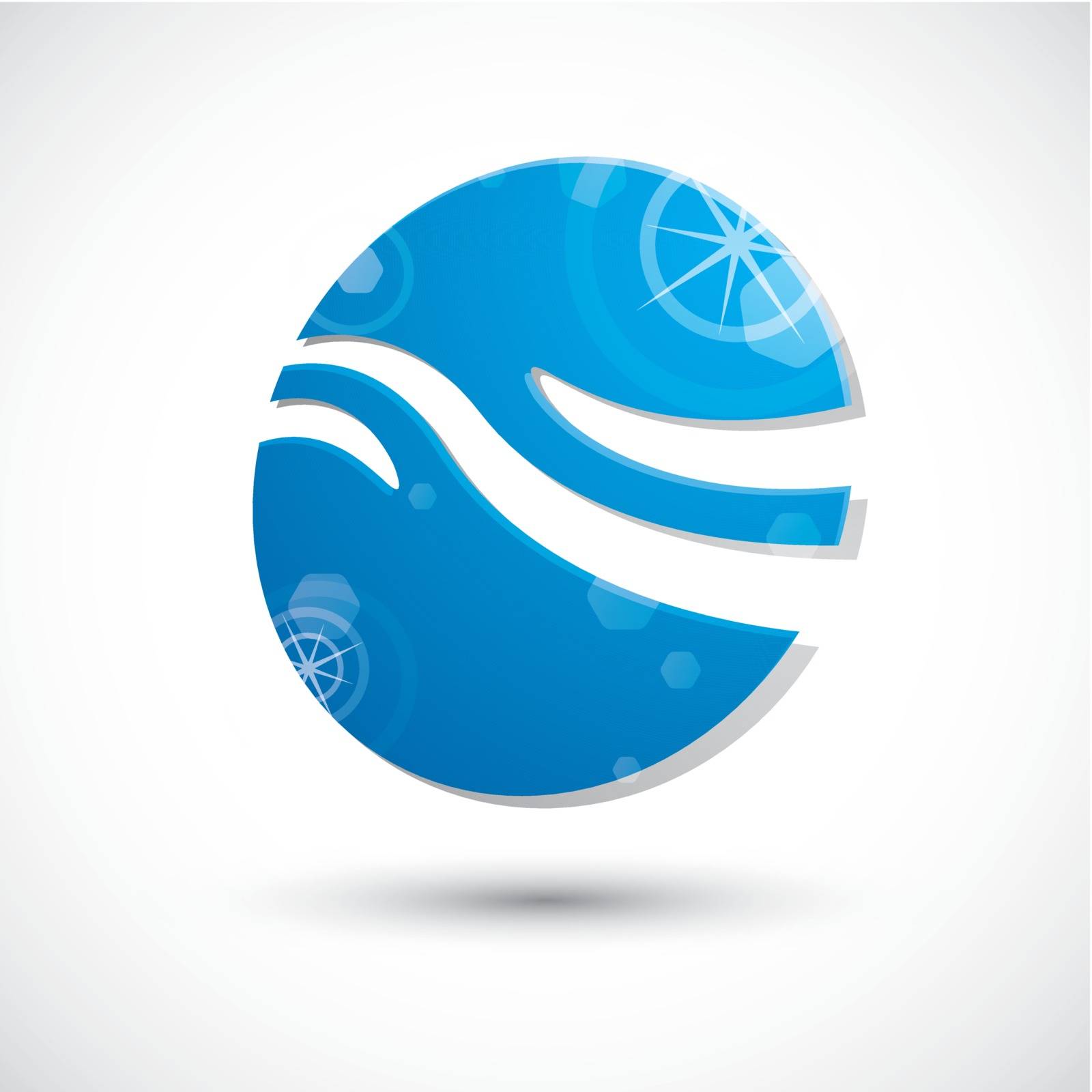 Wave water icon , abstract icon, 3d vector symbol