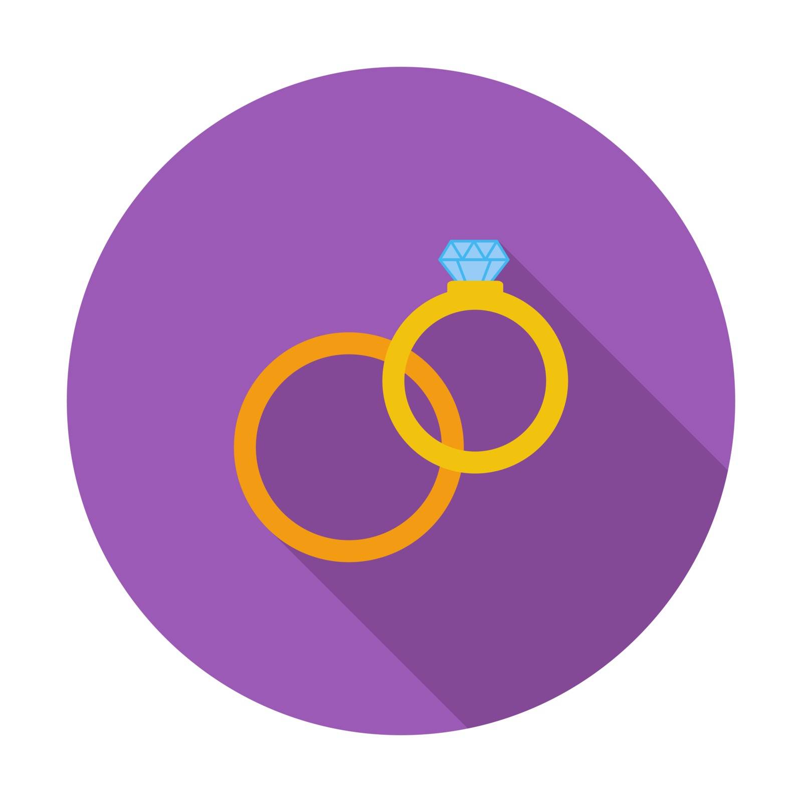 Wedding rings. Single flat color icon. Vector illustration.
