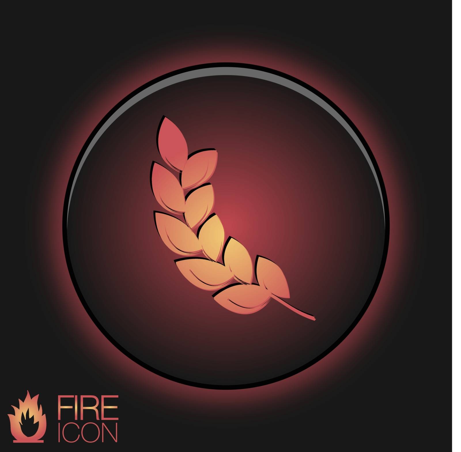 abstract wheat spike ears icon