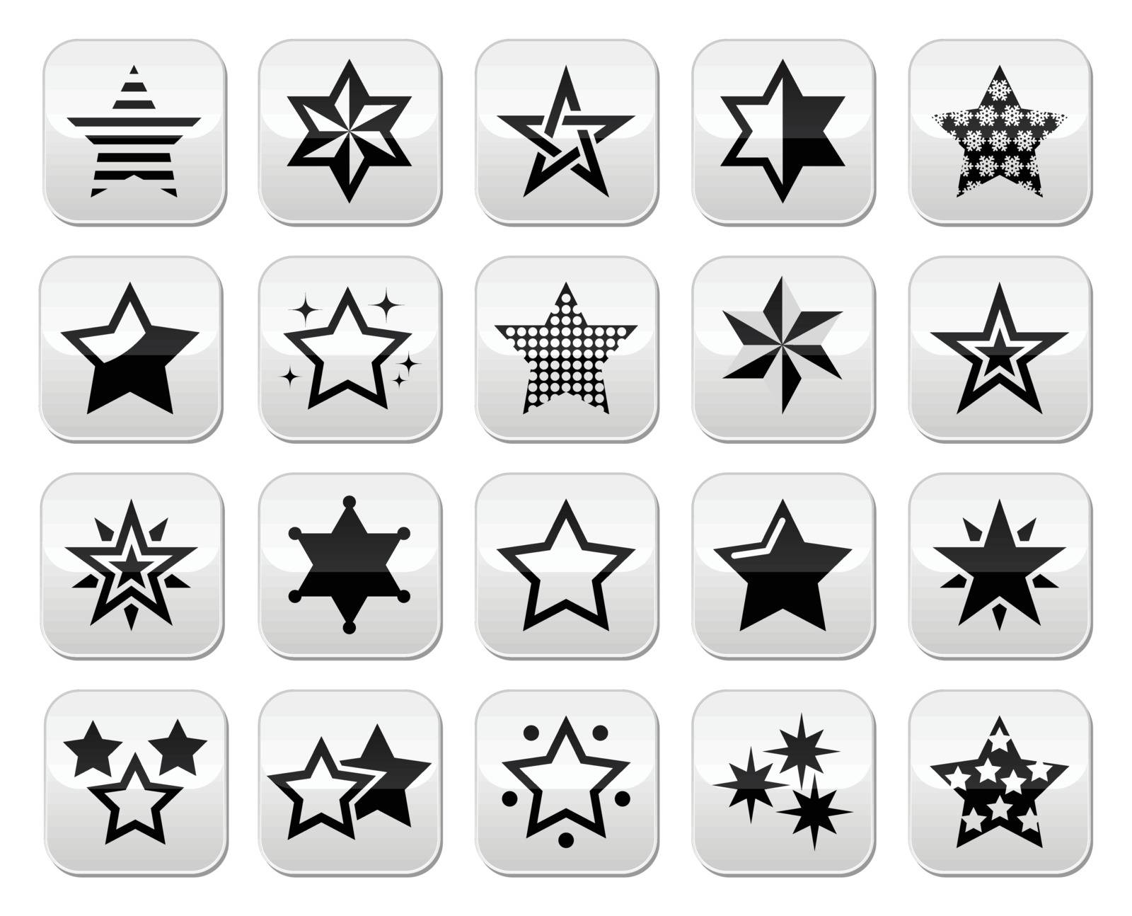 Winter Christmas buttons set- stars and sparkles