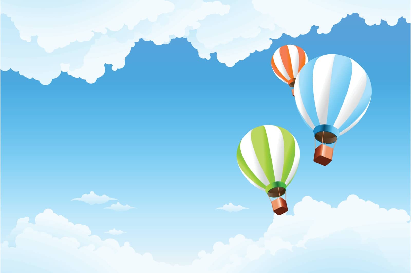 Balloon in the sky with clouds for Your design
