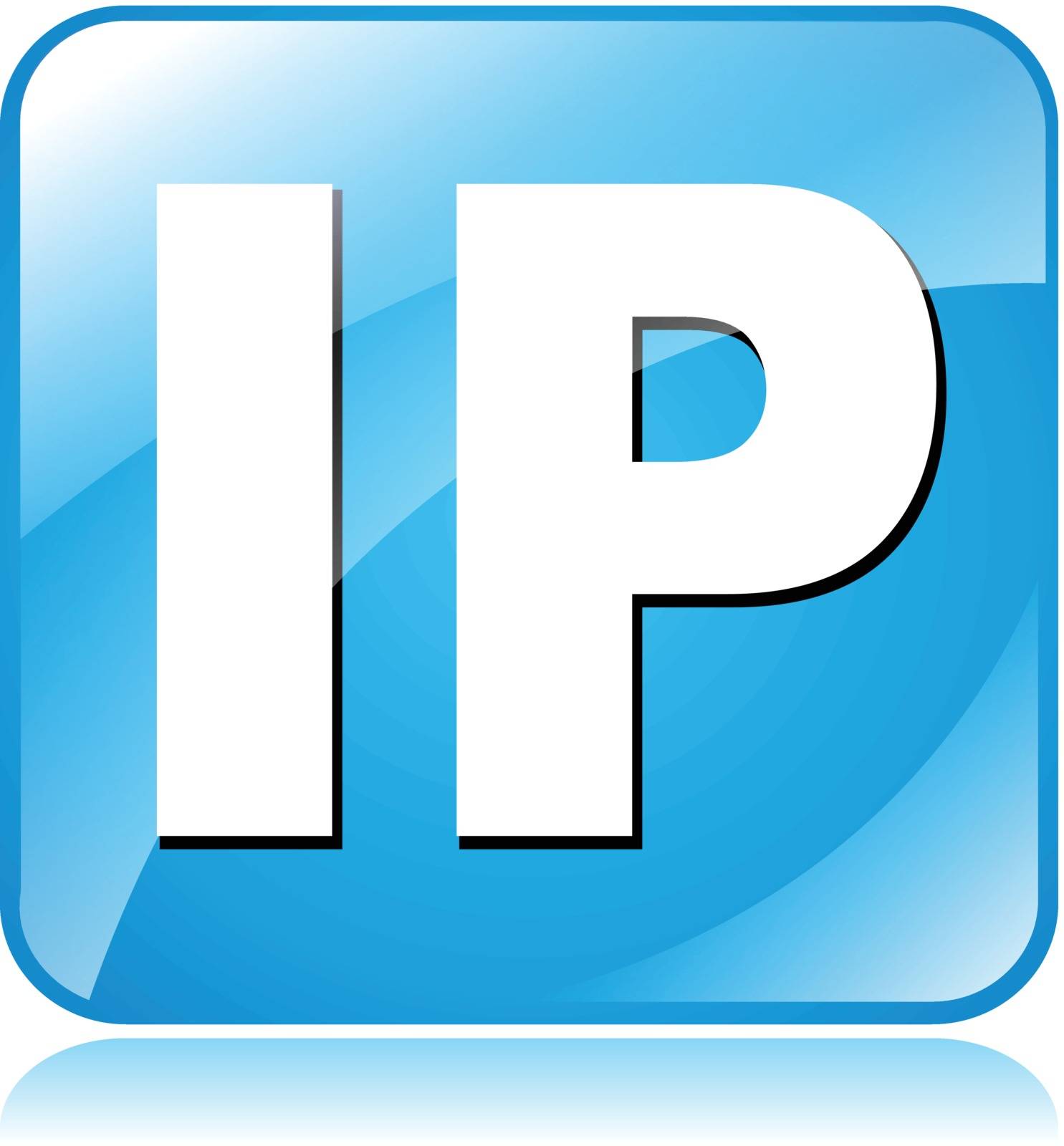 Illustration of blue square design icon for ip address