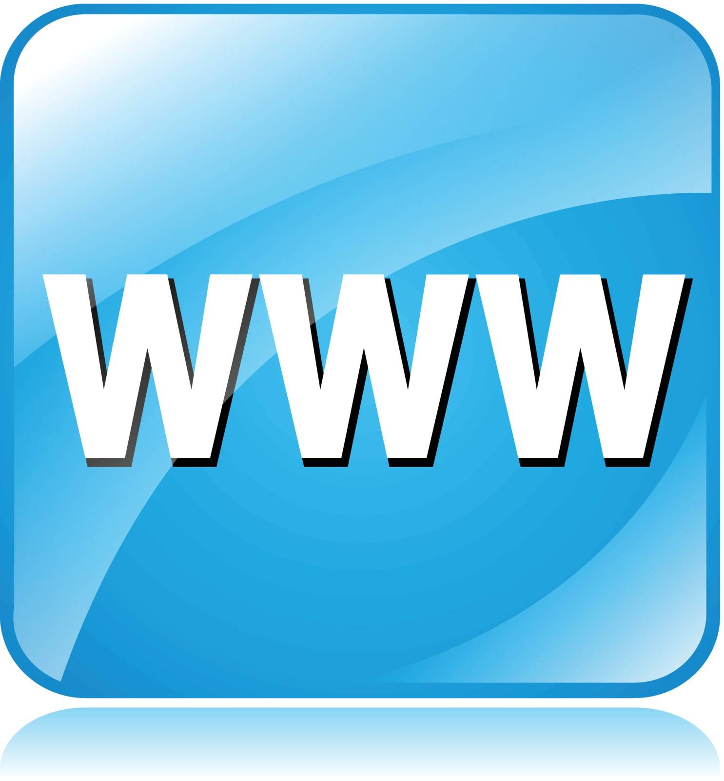 Illustration of blue square design icon for website