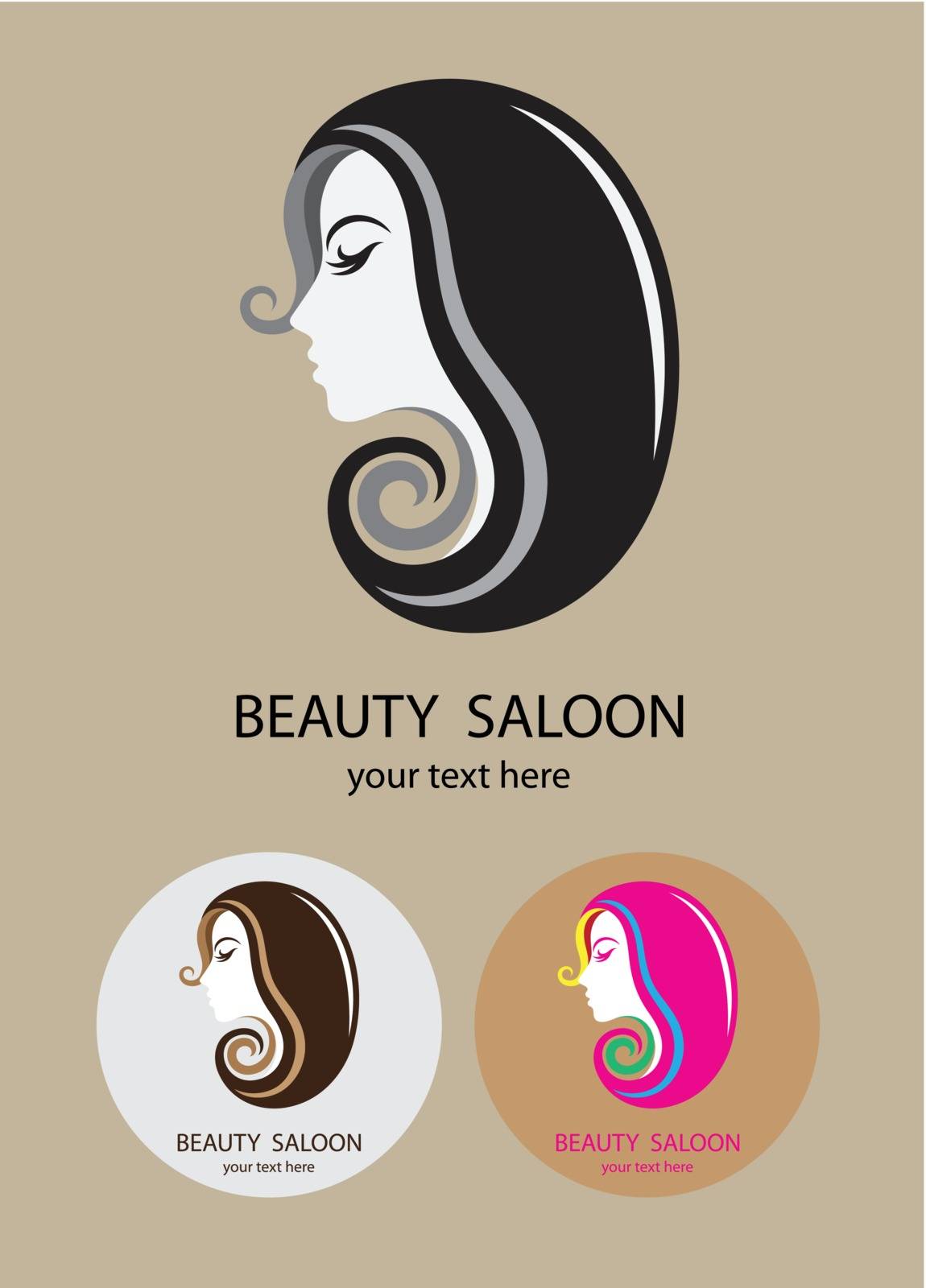 Beauty saloon,art vector logo design
