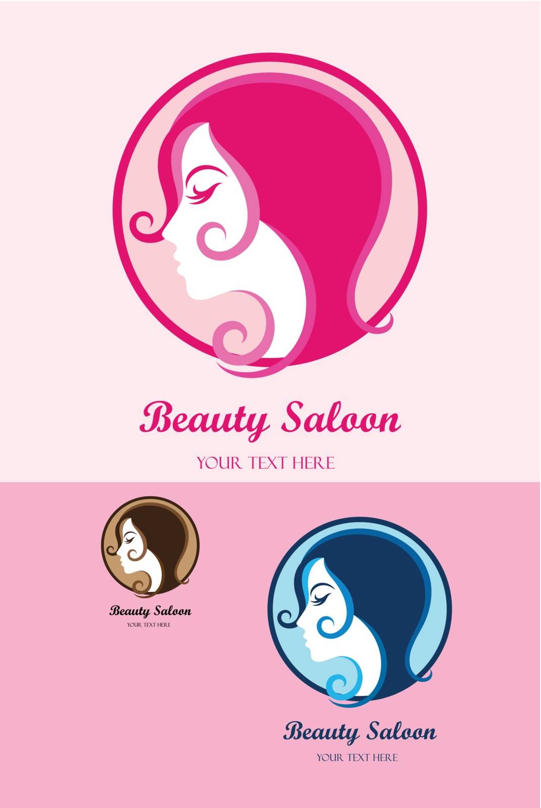 Beauty saloon , art vector pink logo design