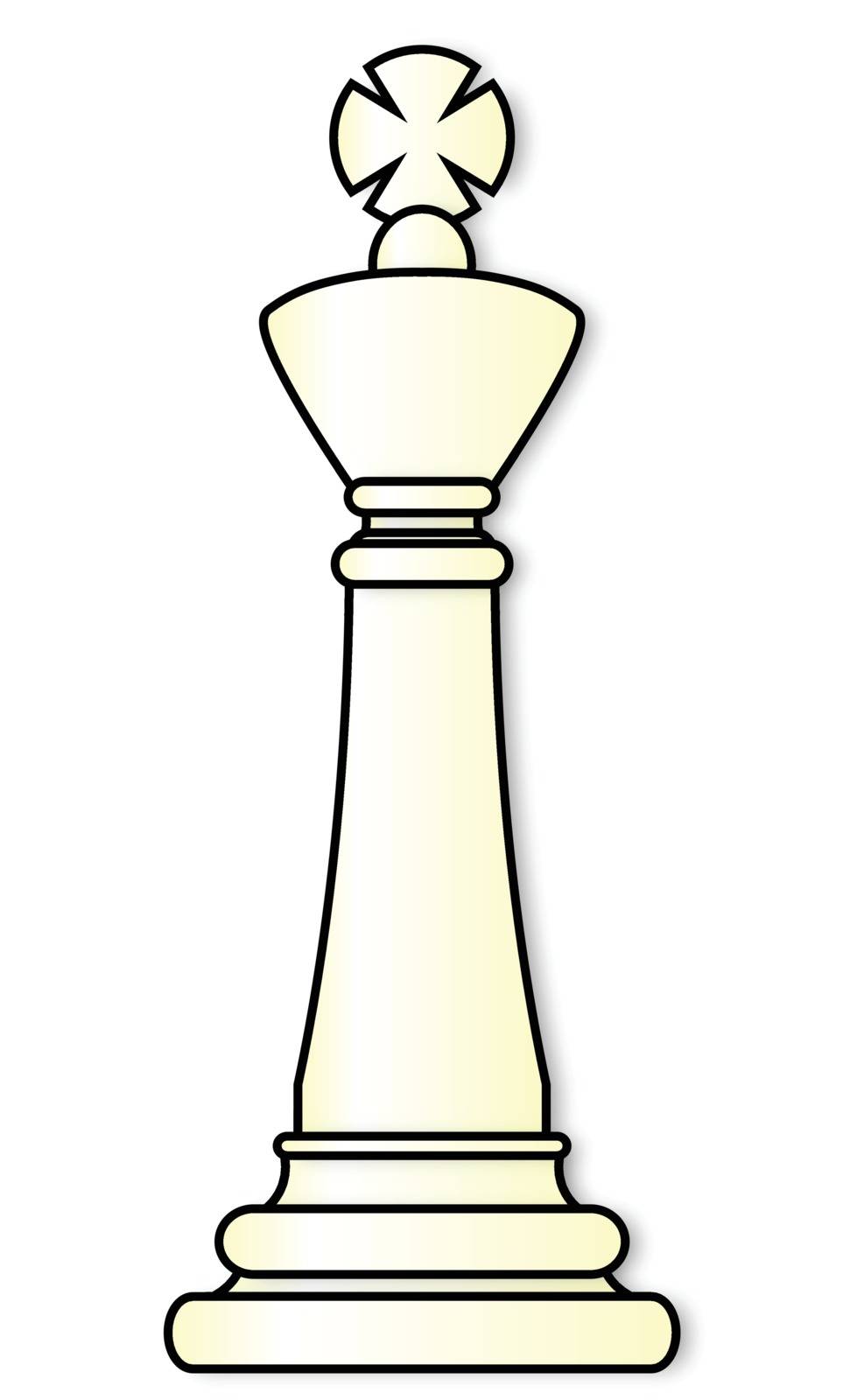 King chess piece over a white background