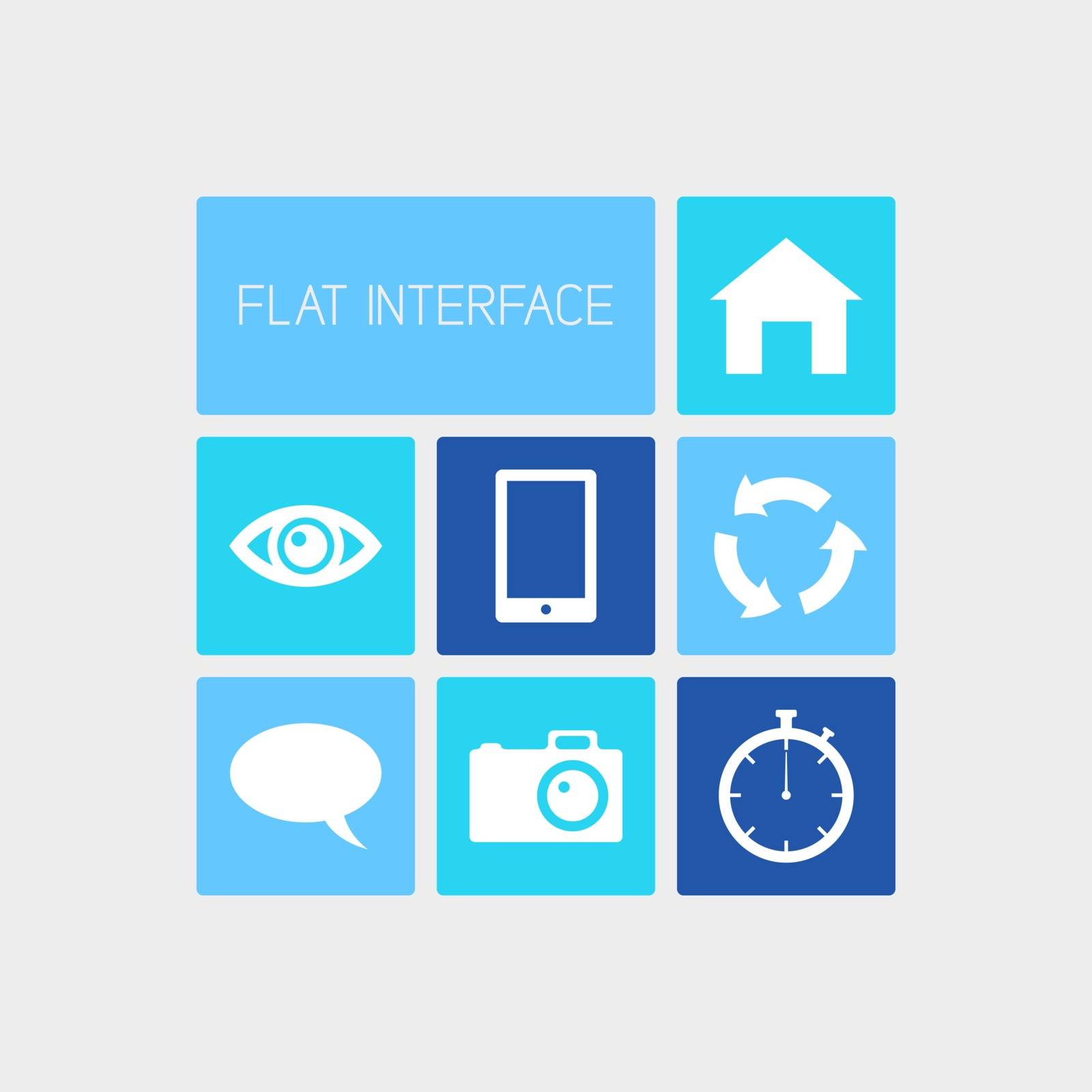 Clean flat vector color square user interface template