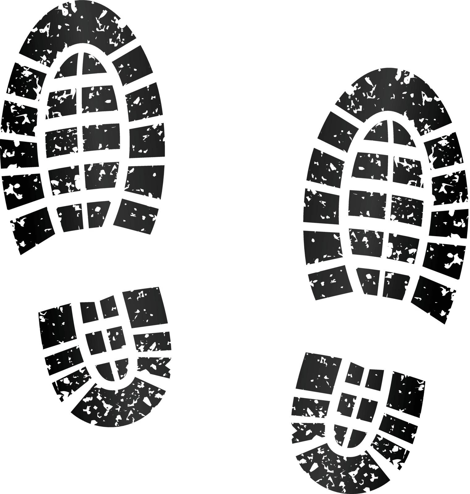 illustration of black footprints on white background