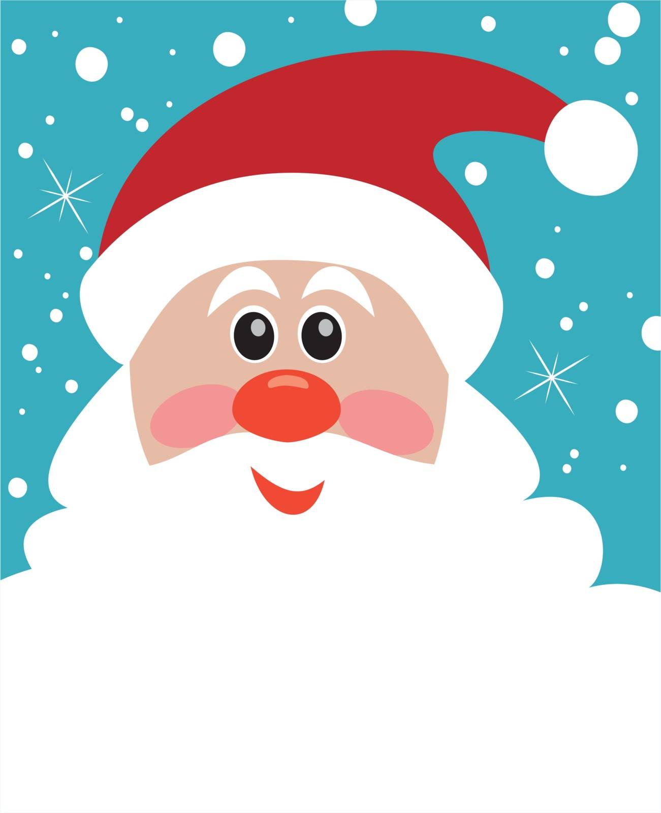 vector christmas illustration of santa with big beard  by freesoulproduction