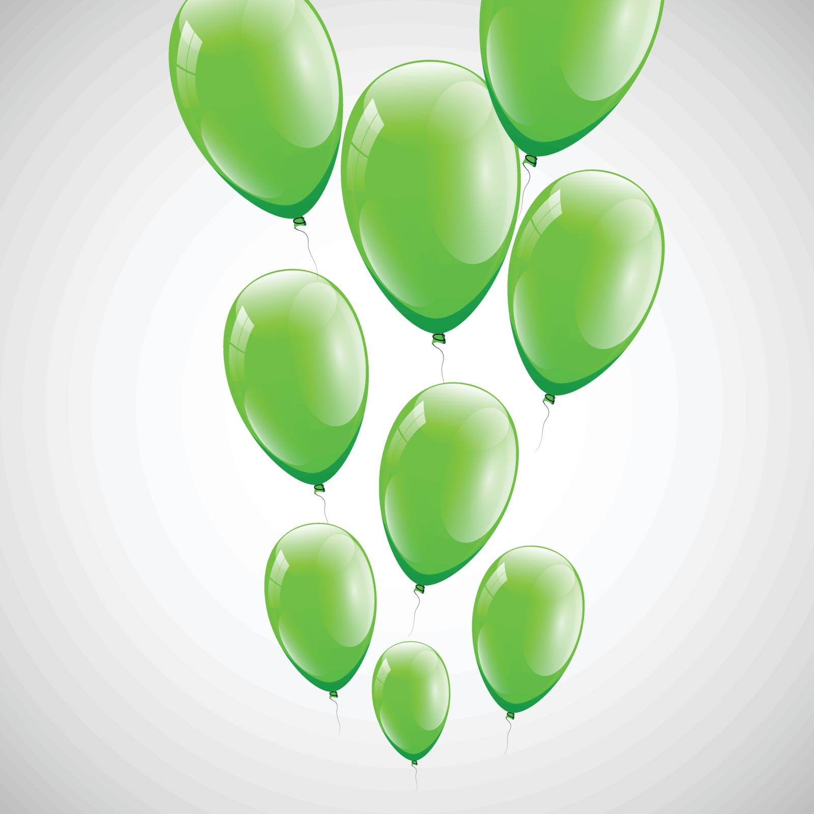 Green balloons with white background, stock vector