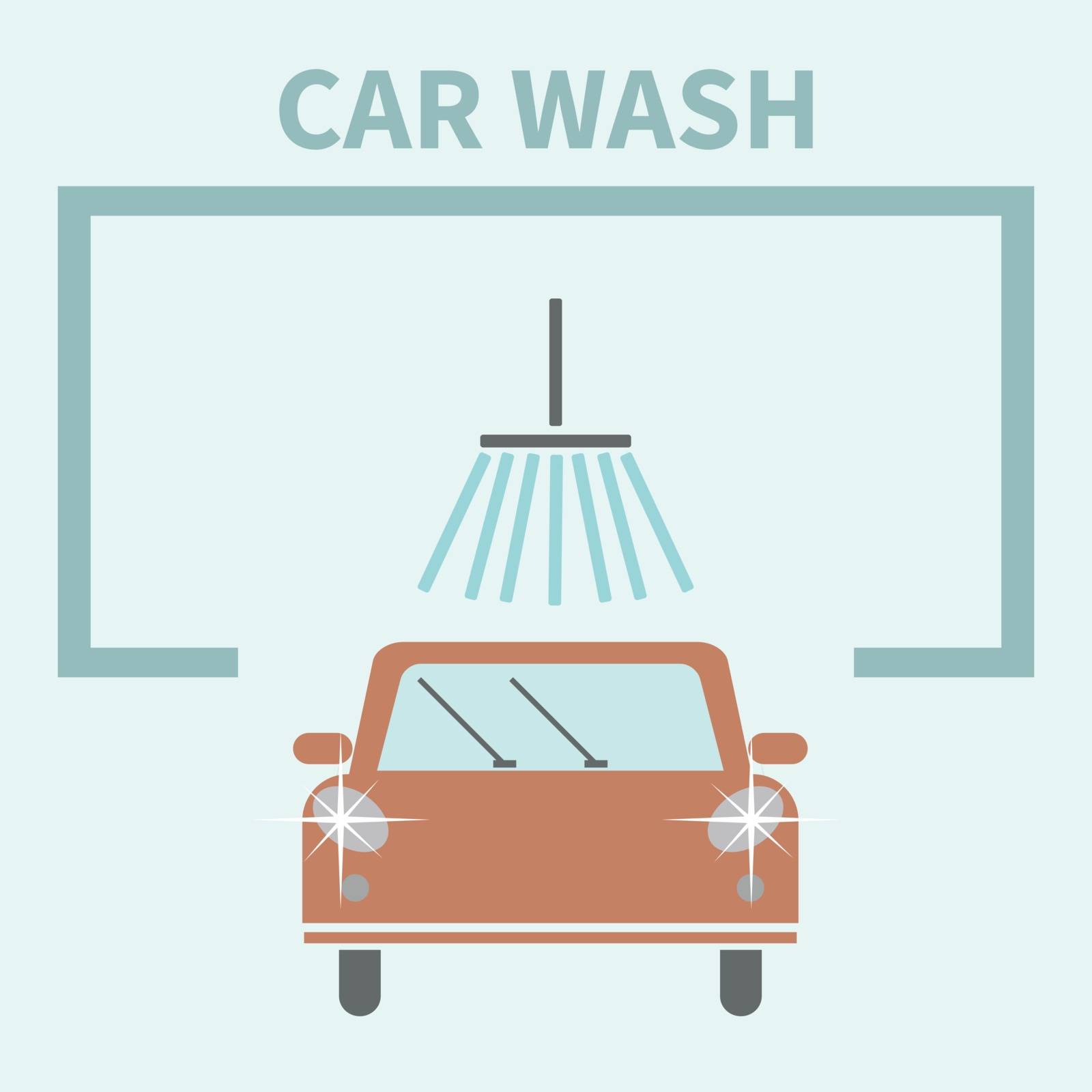 Flat Car wash icon by Rasveta