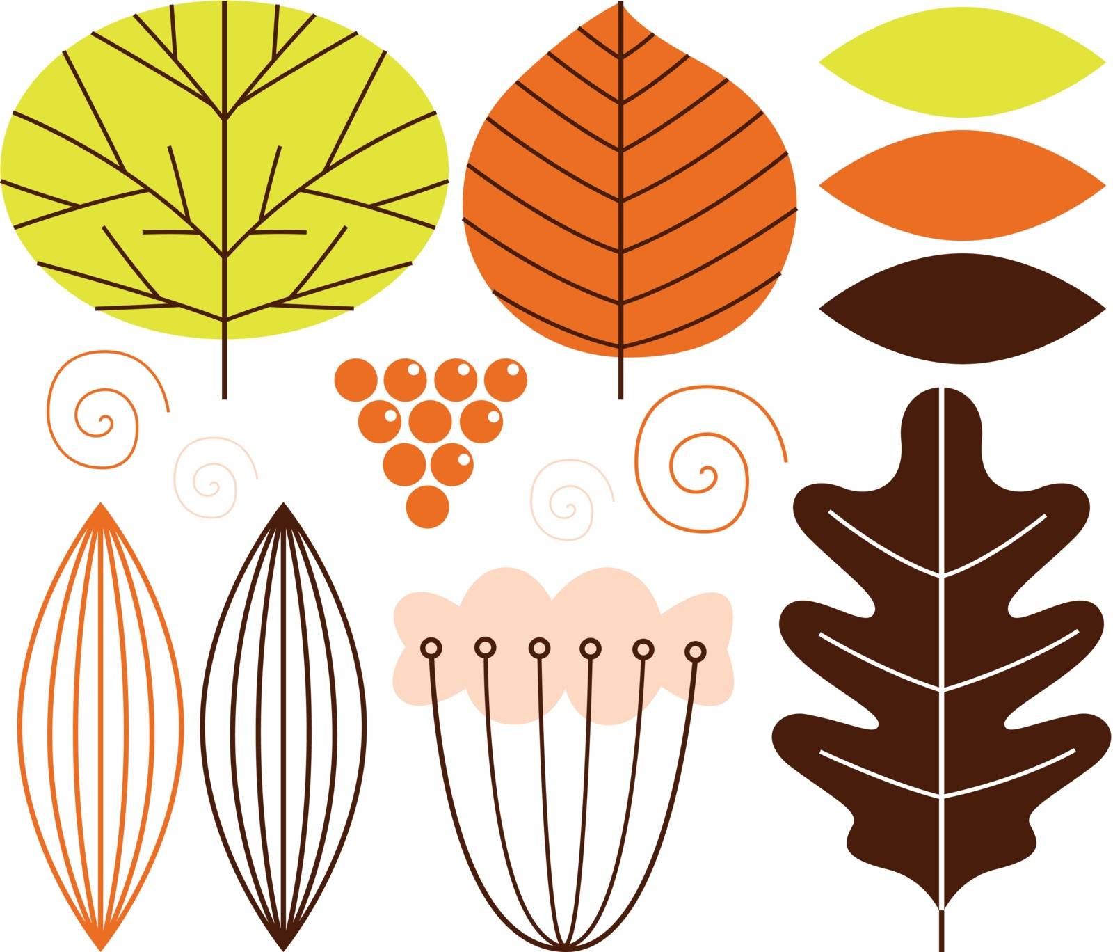 Stylish autumn illustration. New in shop! Luxury fruit and leaves by Lordalea
