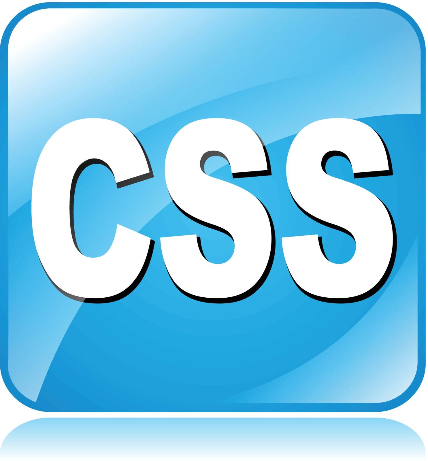 illustration of blue square icon for css