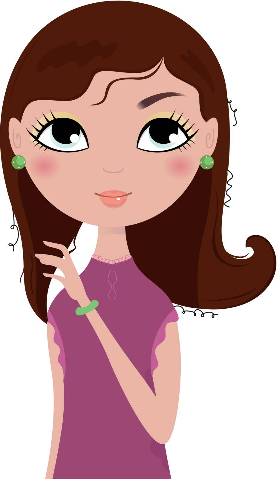 Creative girl perfect for marketing, magazines and corporate identity. Unique hand-drawn Illustration, stylish fashion look.